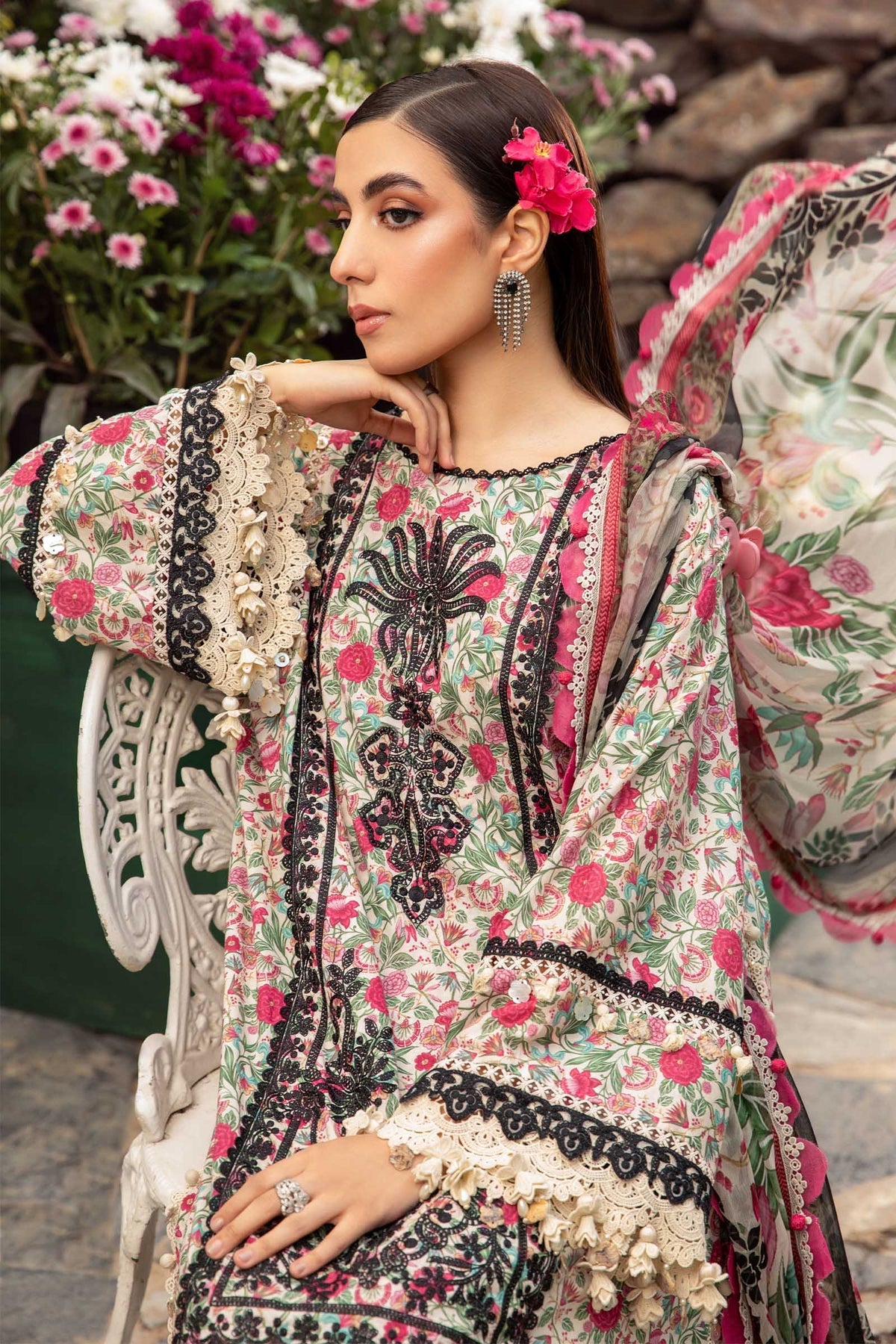MARIA B M.Prints | Spring Summer Lawn Suits : 2024 | 13A