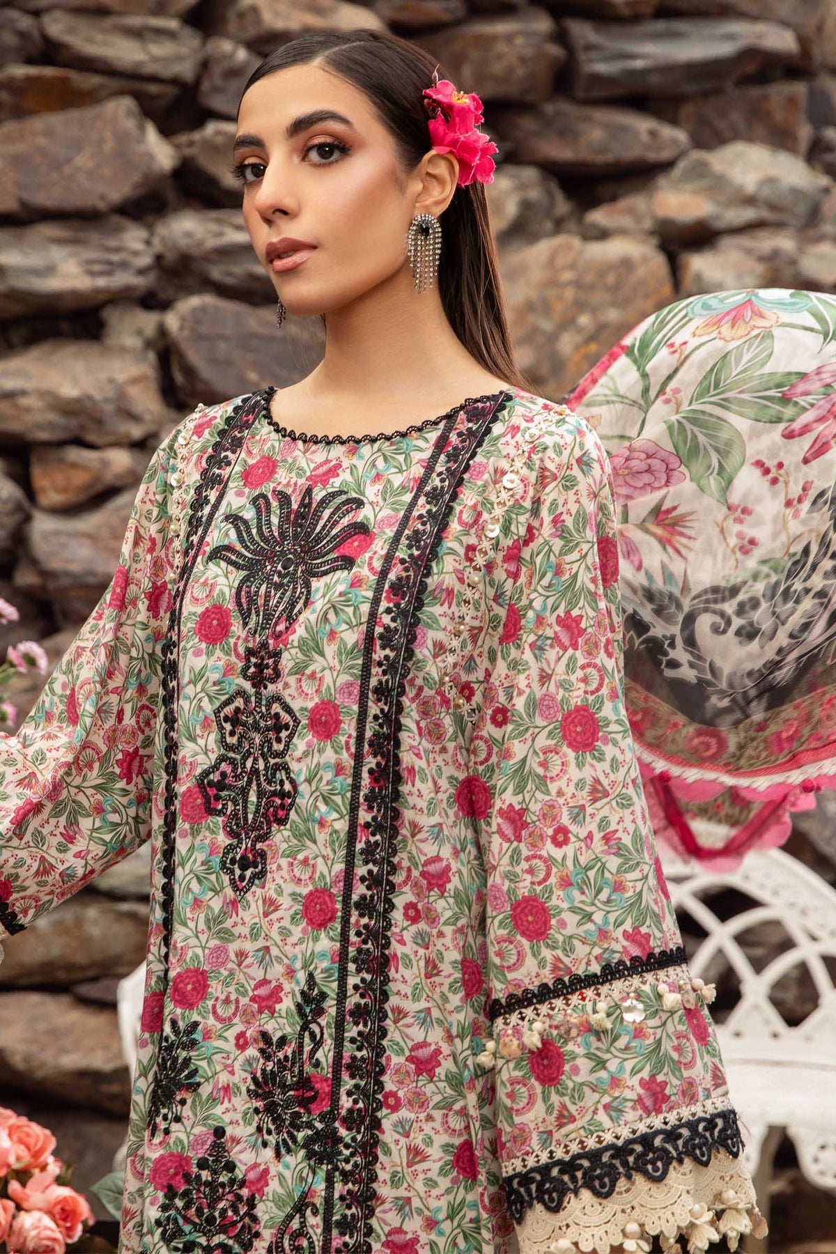 MARIA B M.Prints | Spring Summer Lawn Suits : 2024 | 13A