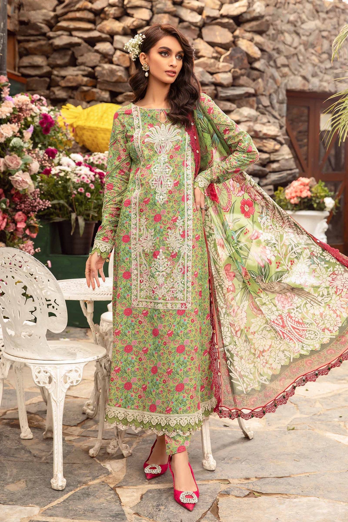 MARIA B M.Prints | Spring Summer Lawn Suits : 2024 | 13B