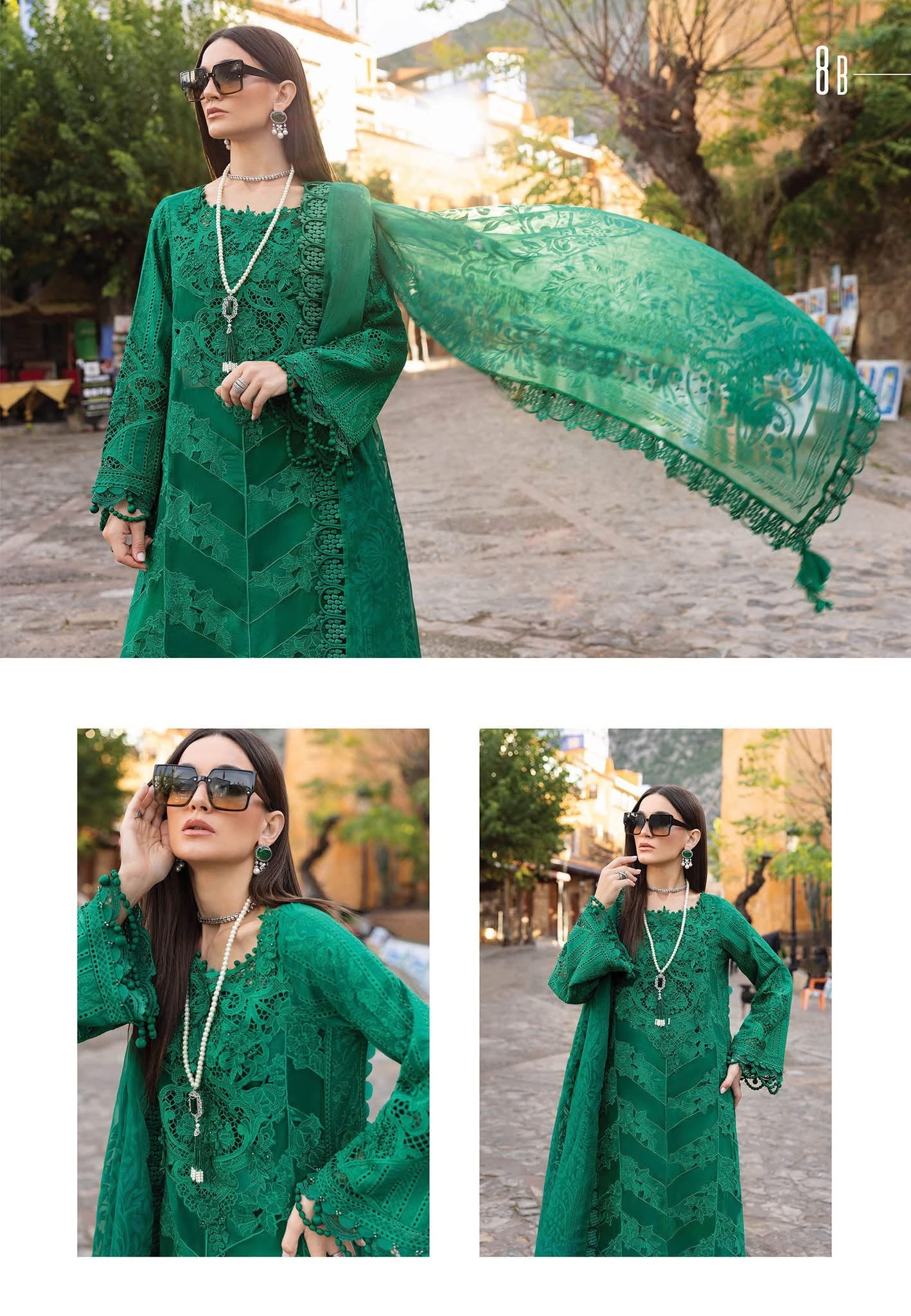 Maria B luxury lawn suits 2025 - 8B