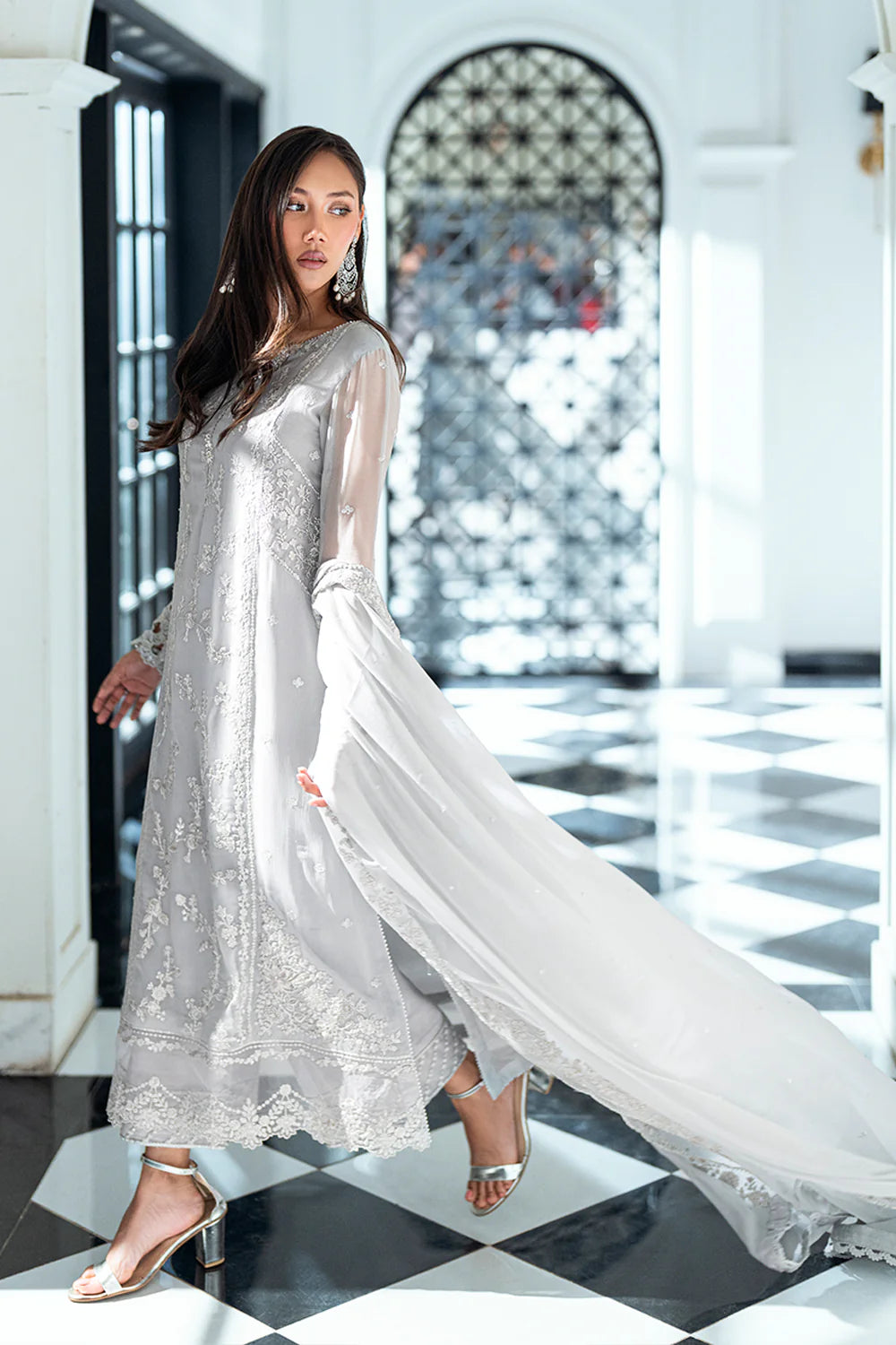 Azure Ensembles Eid Drop 2 luxury embroidered chiffon collection 2025- Ash Veil