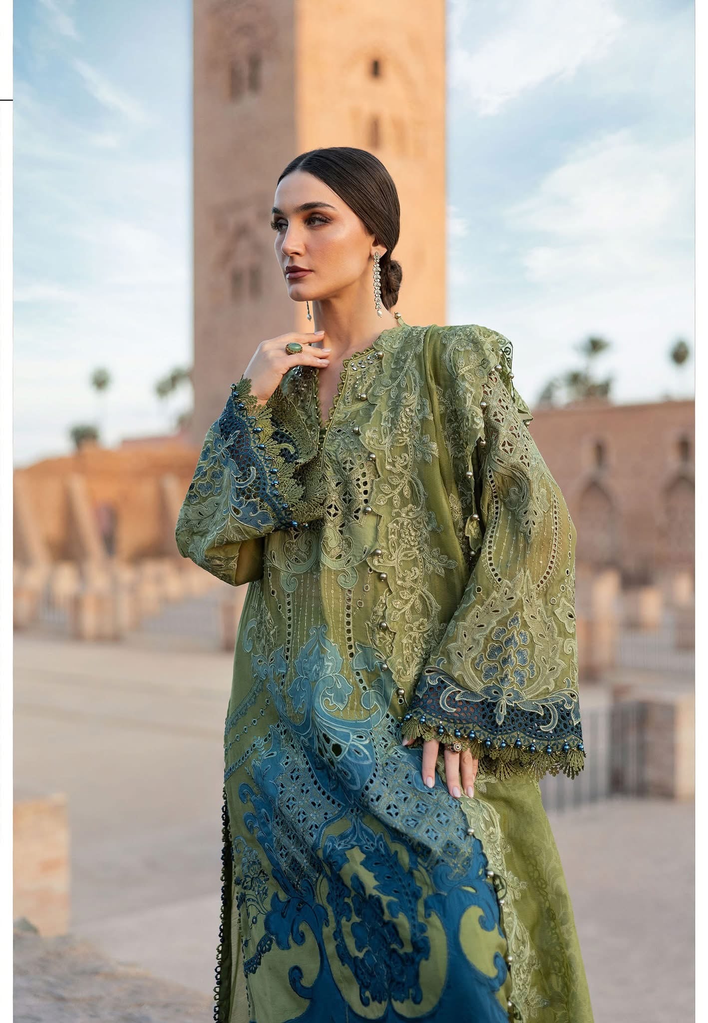 Maria B luxury lawn suits 2025 - 1A