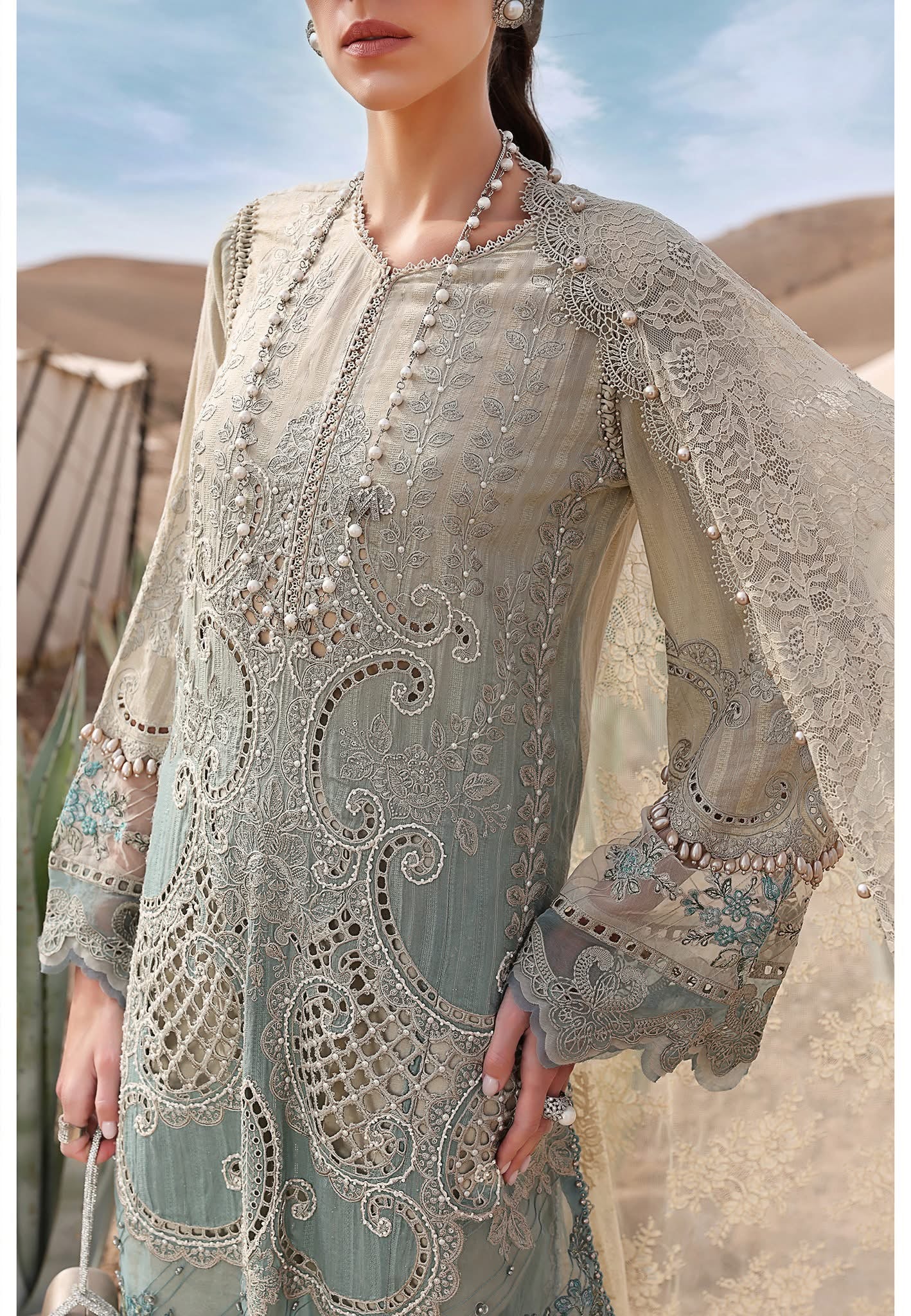 Maria B luxury lawn suits 2025 - 15B