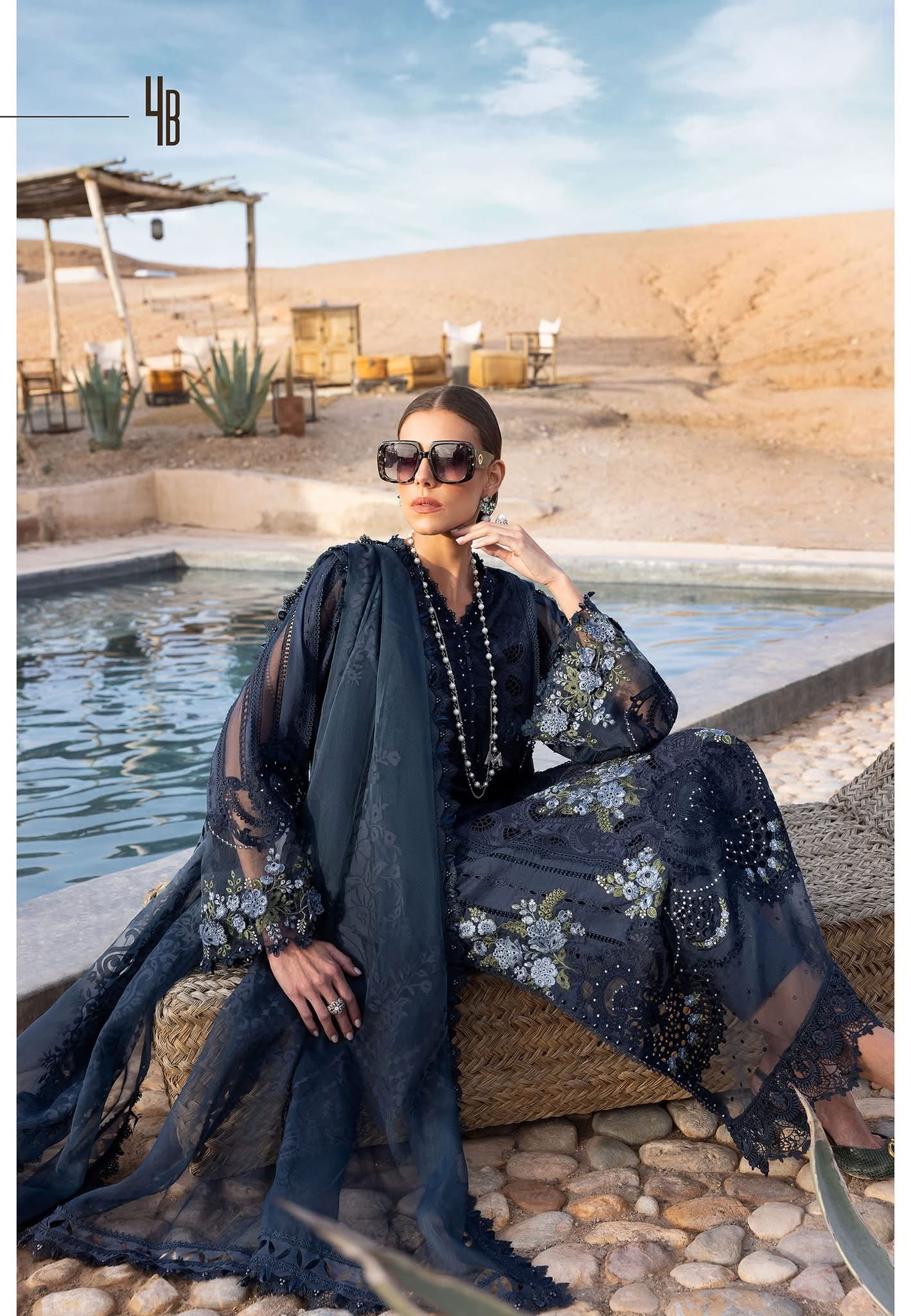 Maria B luxury lawn suits 2025 - 4B