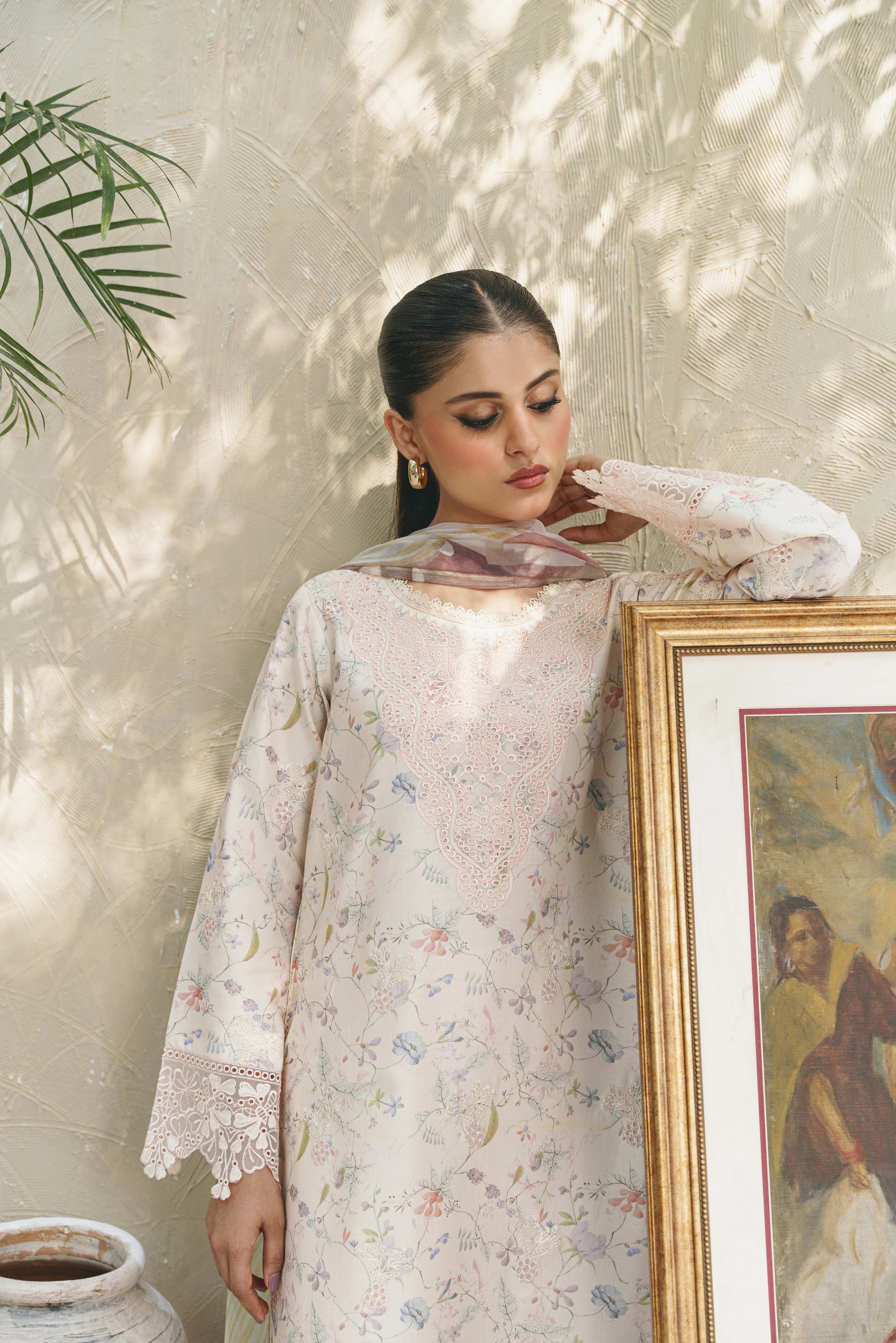 Shezlin chikankari unstitched lawn suits 2025 - Eva(Af-09)