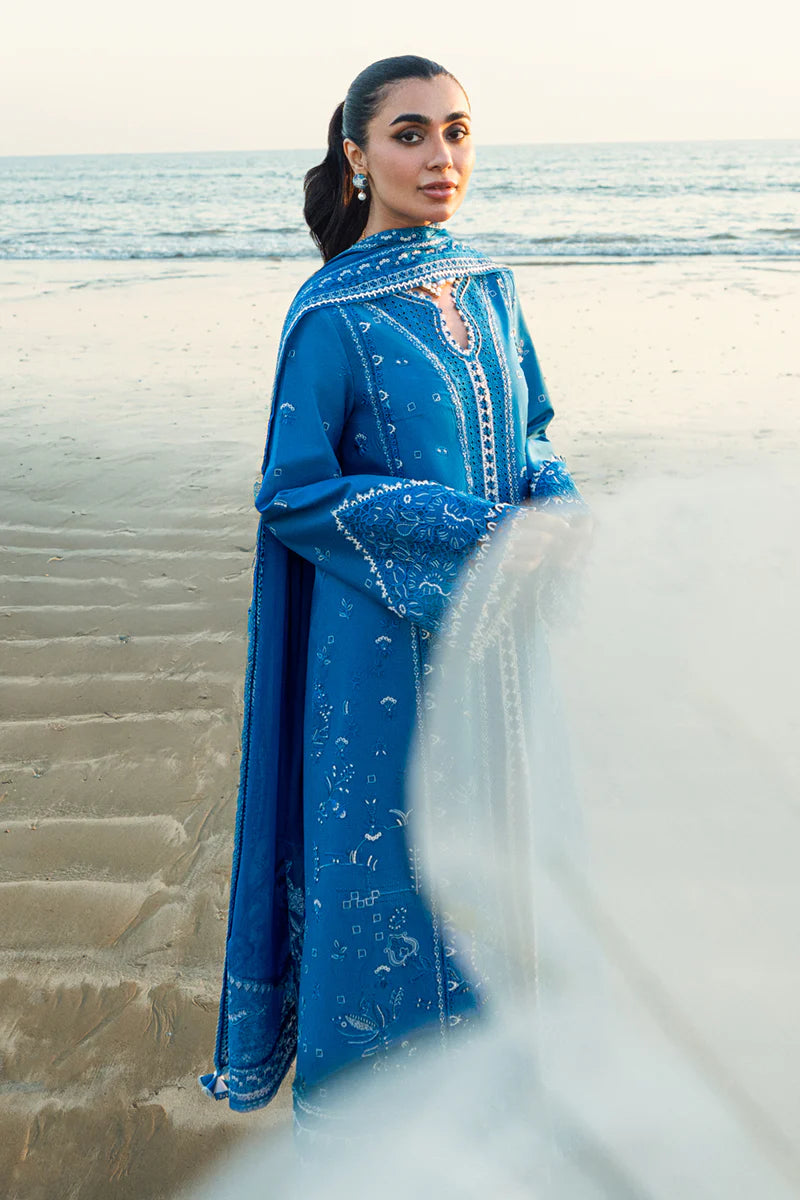 Qalamkar Sahil luxury unstitched lawn suits 2025 - FK-03
