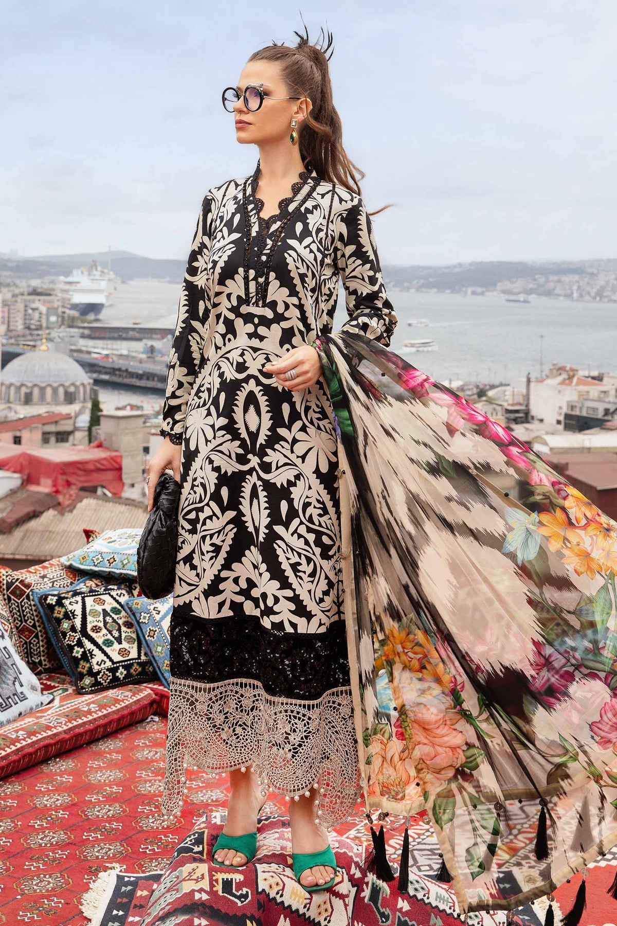 Maria B M-Prints Fall Edit Lawn Suits | 2024 | MPT-2307-B
