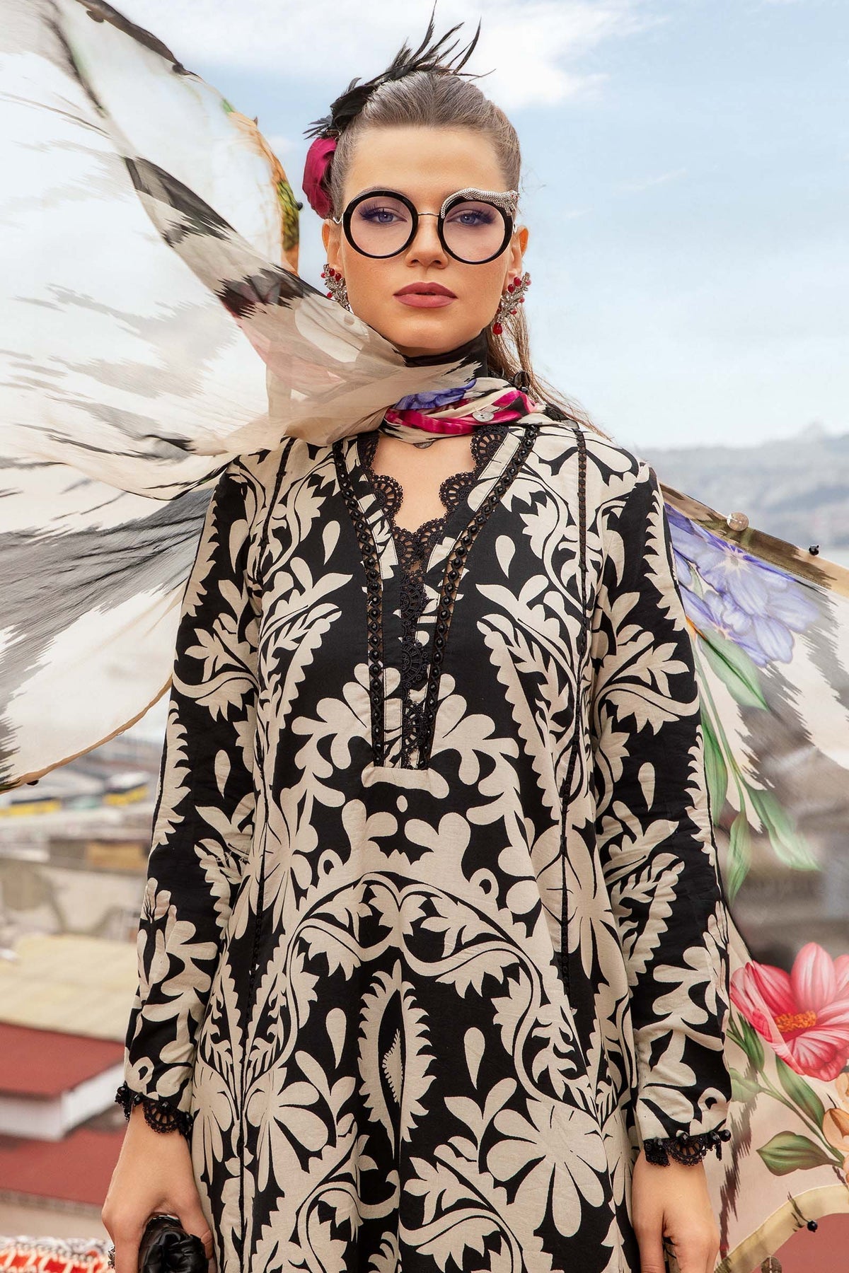 Maria B M-Prints Fall Edit Lawn Suits | 2024 | MPT-2307-B