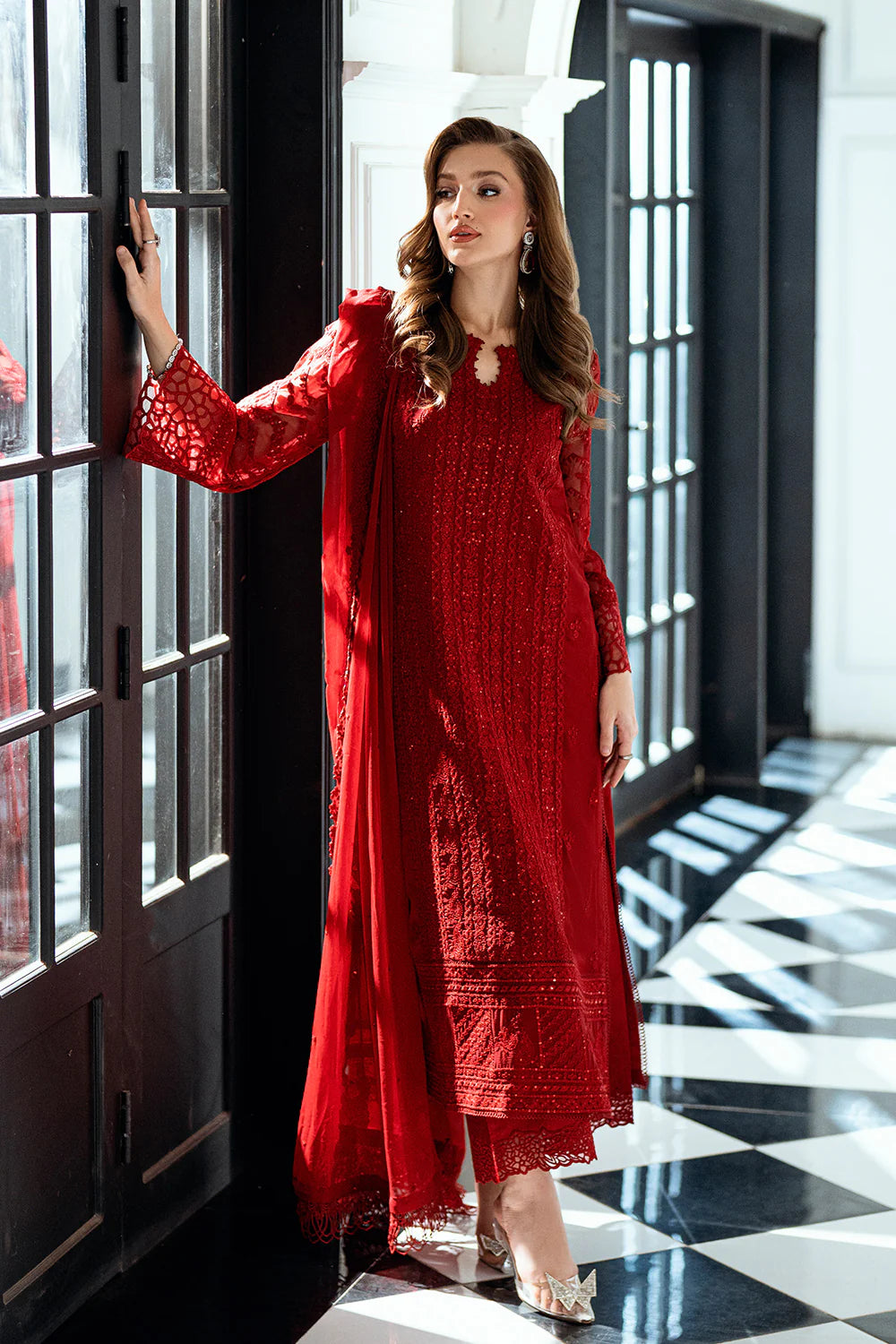 Azure Ensembles Eid Drop 2 luxury embroidered chiffon collection 2025- Ruby Rose