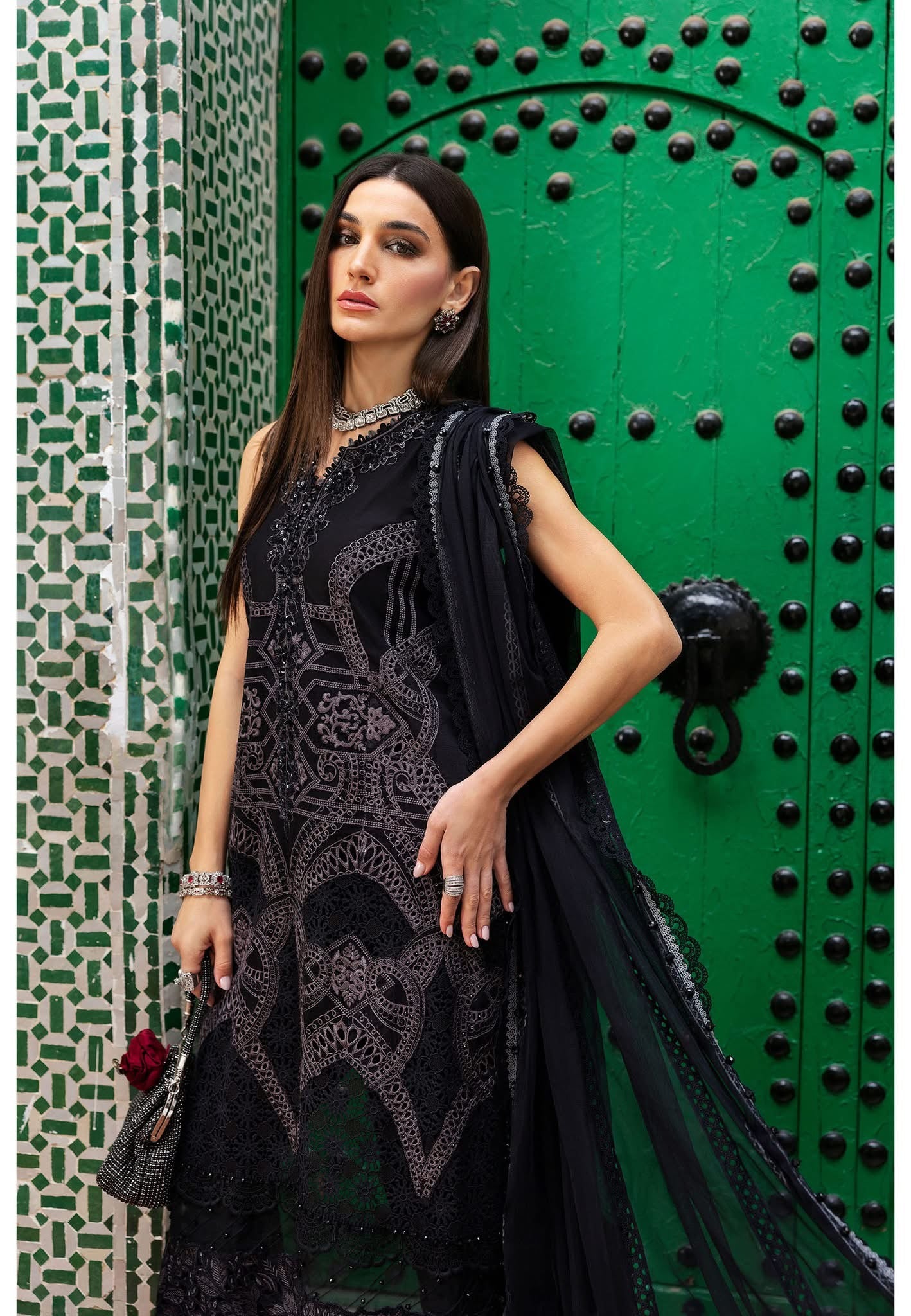 Maria B luxury lawn suits 2025 - 12B