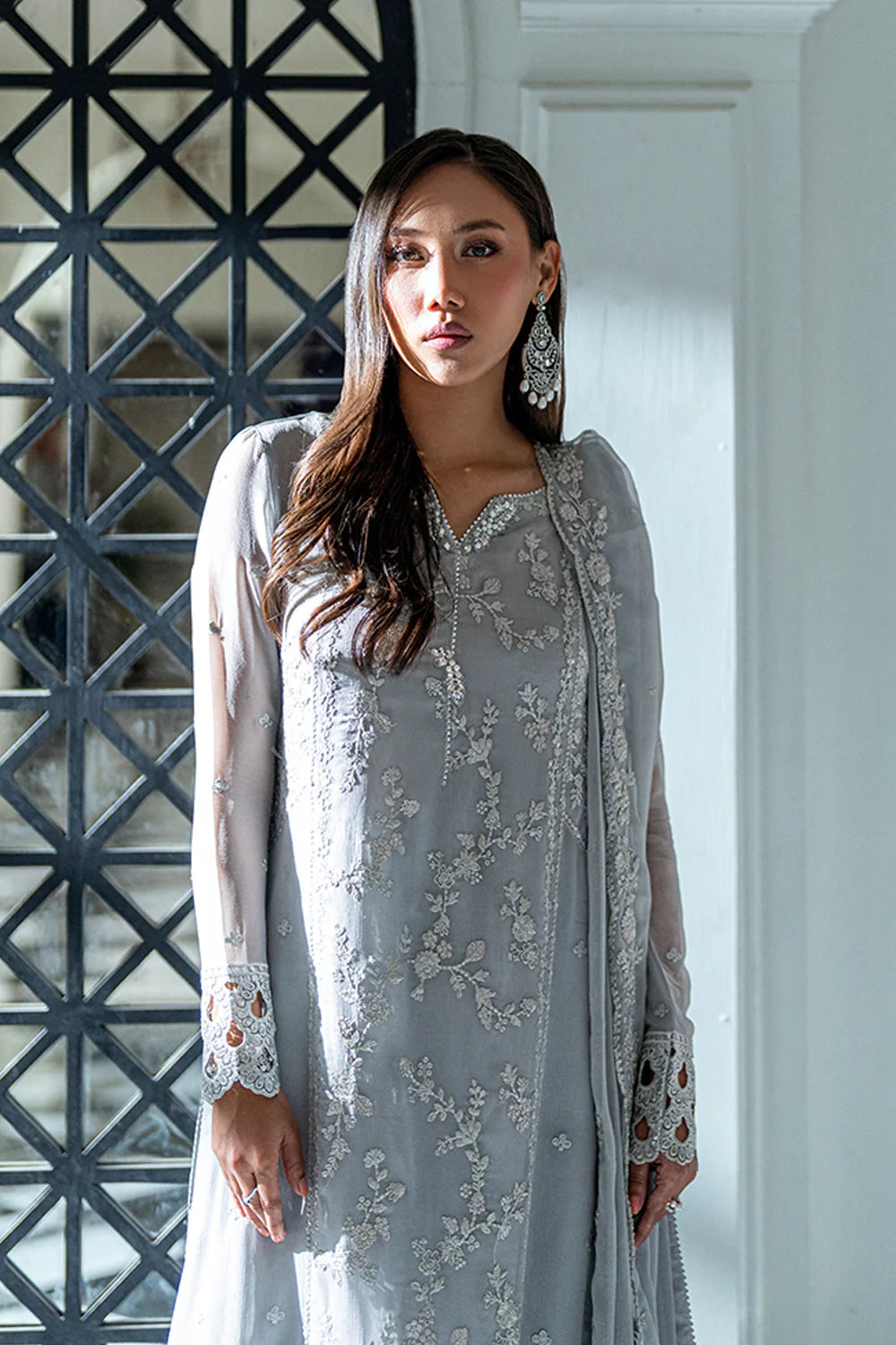 Azure Ensembles Eid Drop 2 luxury embroidered chiffon collection 2025- Ash Veil