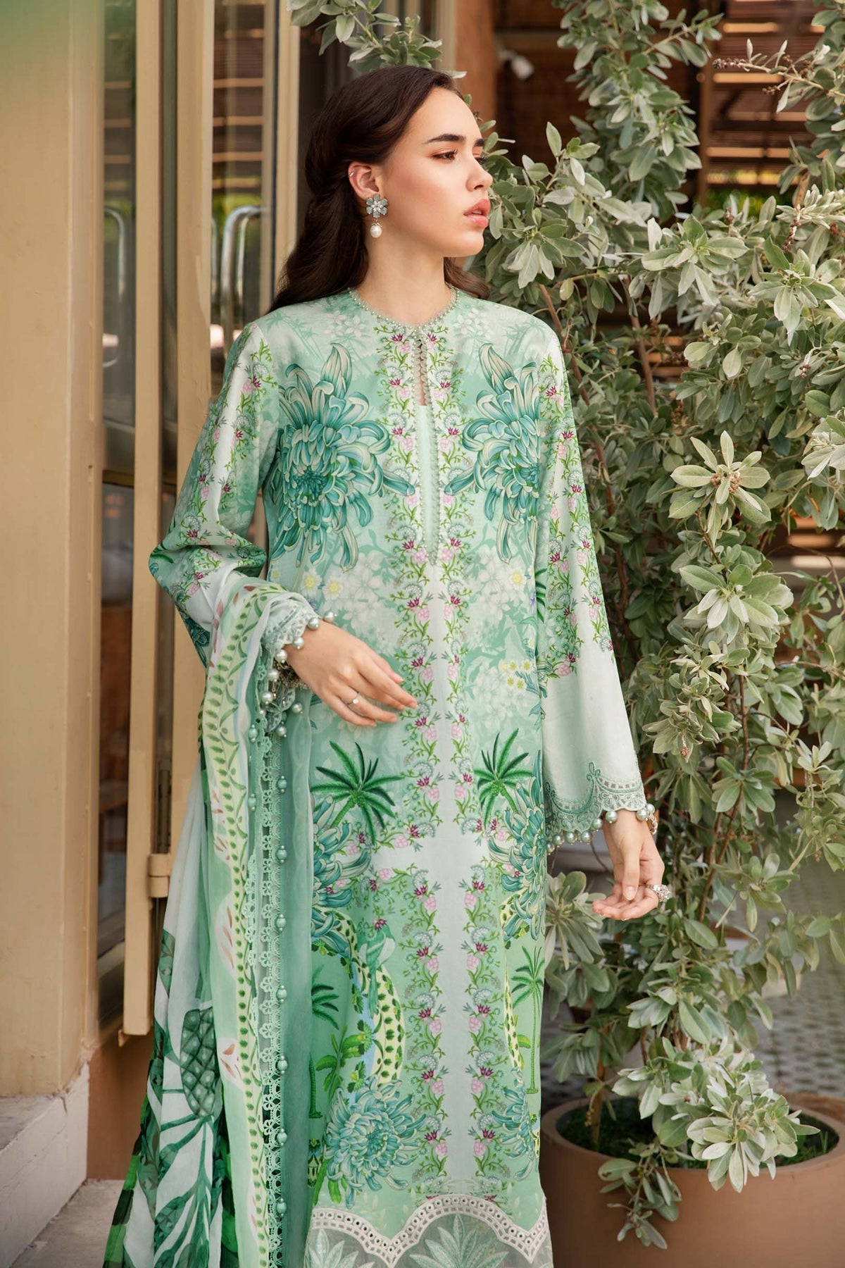 Maria B Mprints spring summer unstitched lawn suits 2025 | 14A
