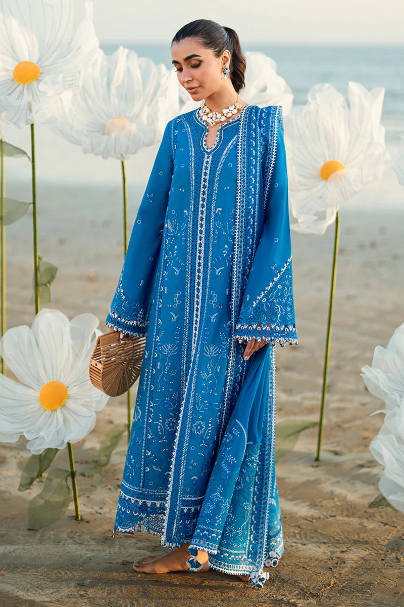 Qalamkar Sahil luxury unstitched lawn suits 2025 - FK-03