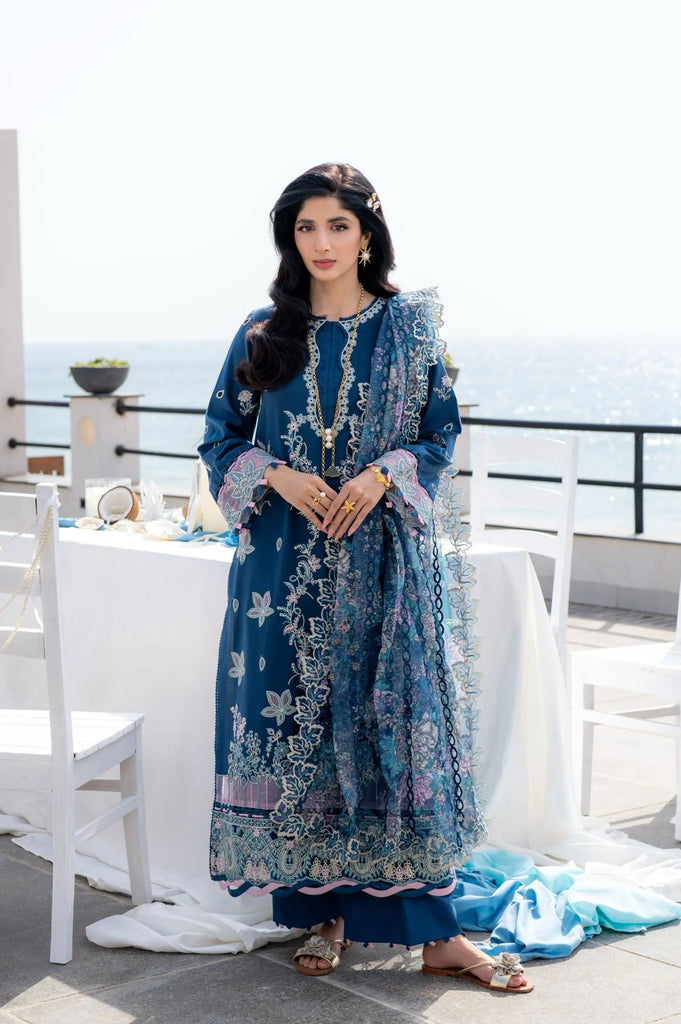 Saagar by aabyaan luxury festive unstitched lawn suits 2025 |Azura - AS-03