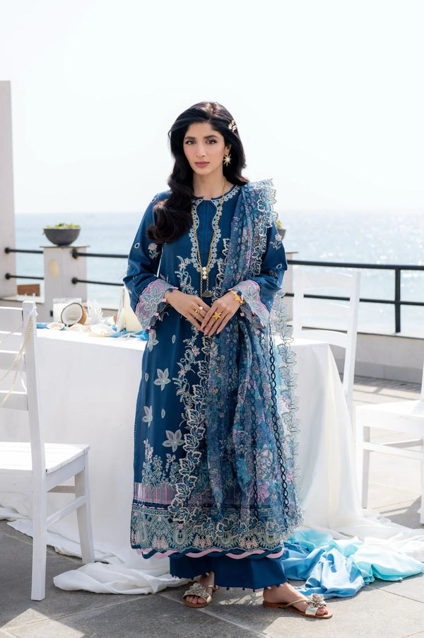 Saagar by aabyaan luxury festive unstitched lawn suits 2025 |Azura - AS-03