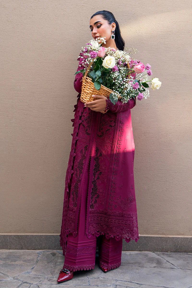 Qalamkar Sahil luxury unstitched lawn suits 2025 - FK-11-Violet