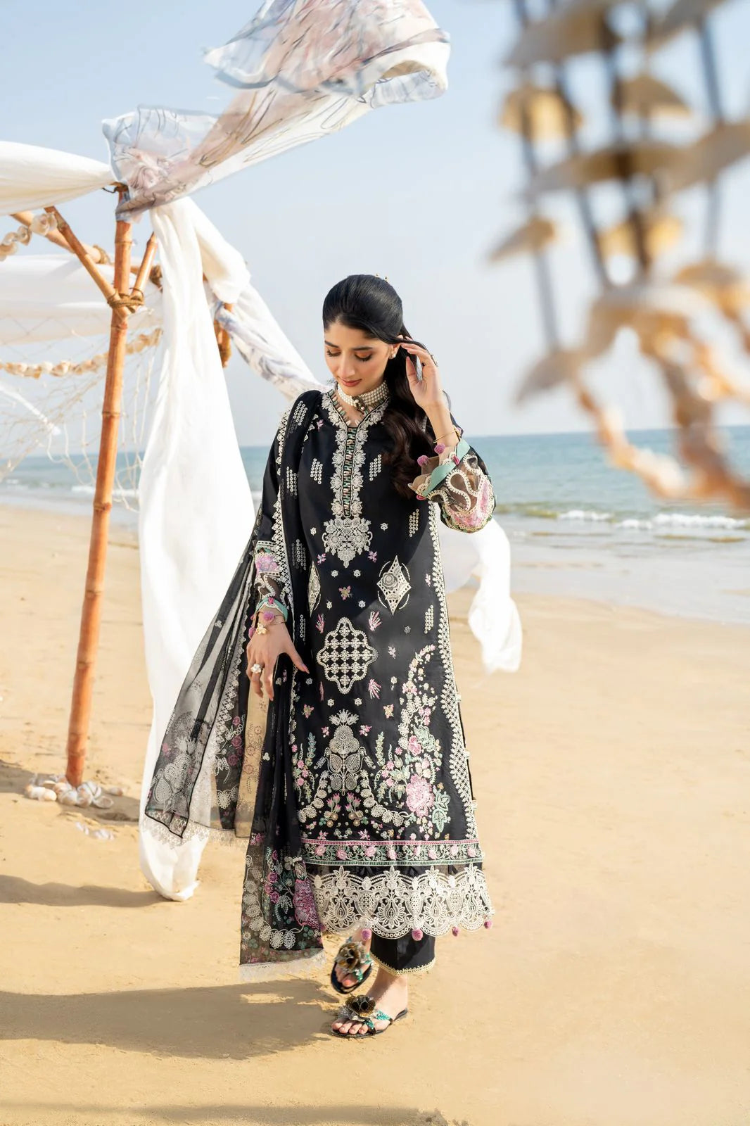 Saagar by aabyaan luxury festive unstitched lawn suits 2025 |Talia - AS-08