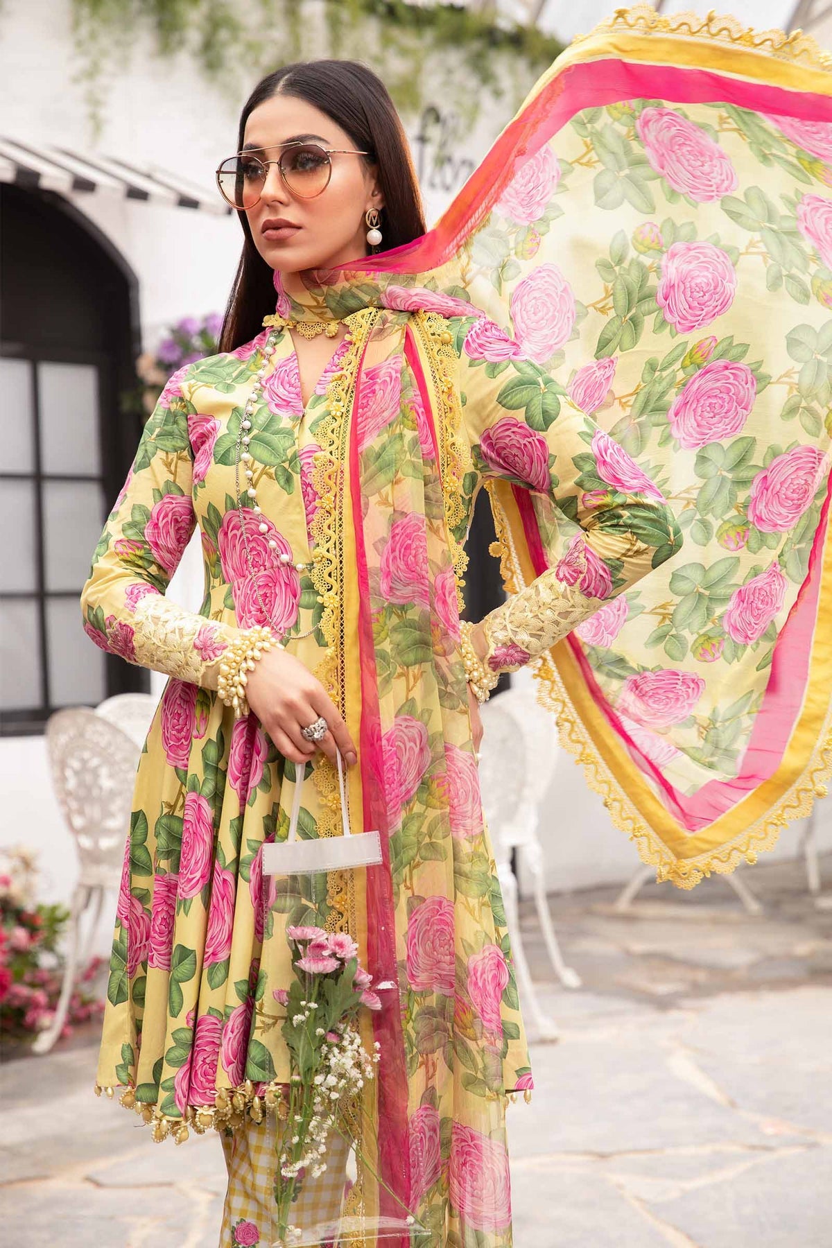 MARIA B M.Prints | Spring Summer Lawn Suits : 2024 | 3A