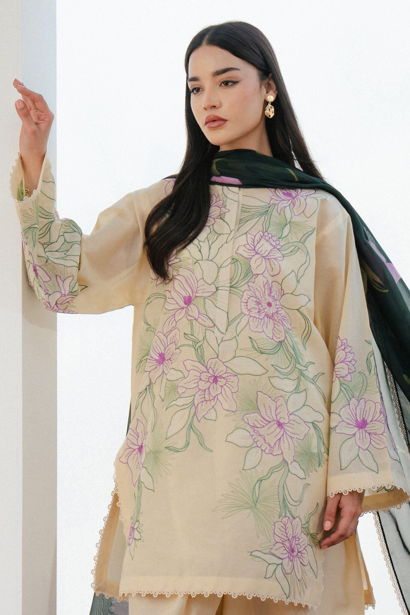 Coco by Zara Shahjahan Embroidered lawn suits 2025 - 1B
