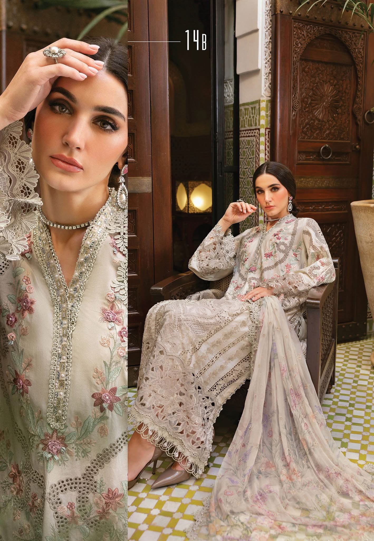 Maria B luxury lawn suits 2025 - 14B