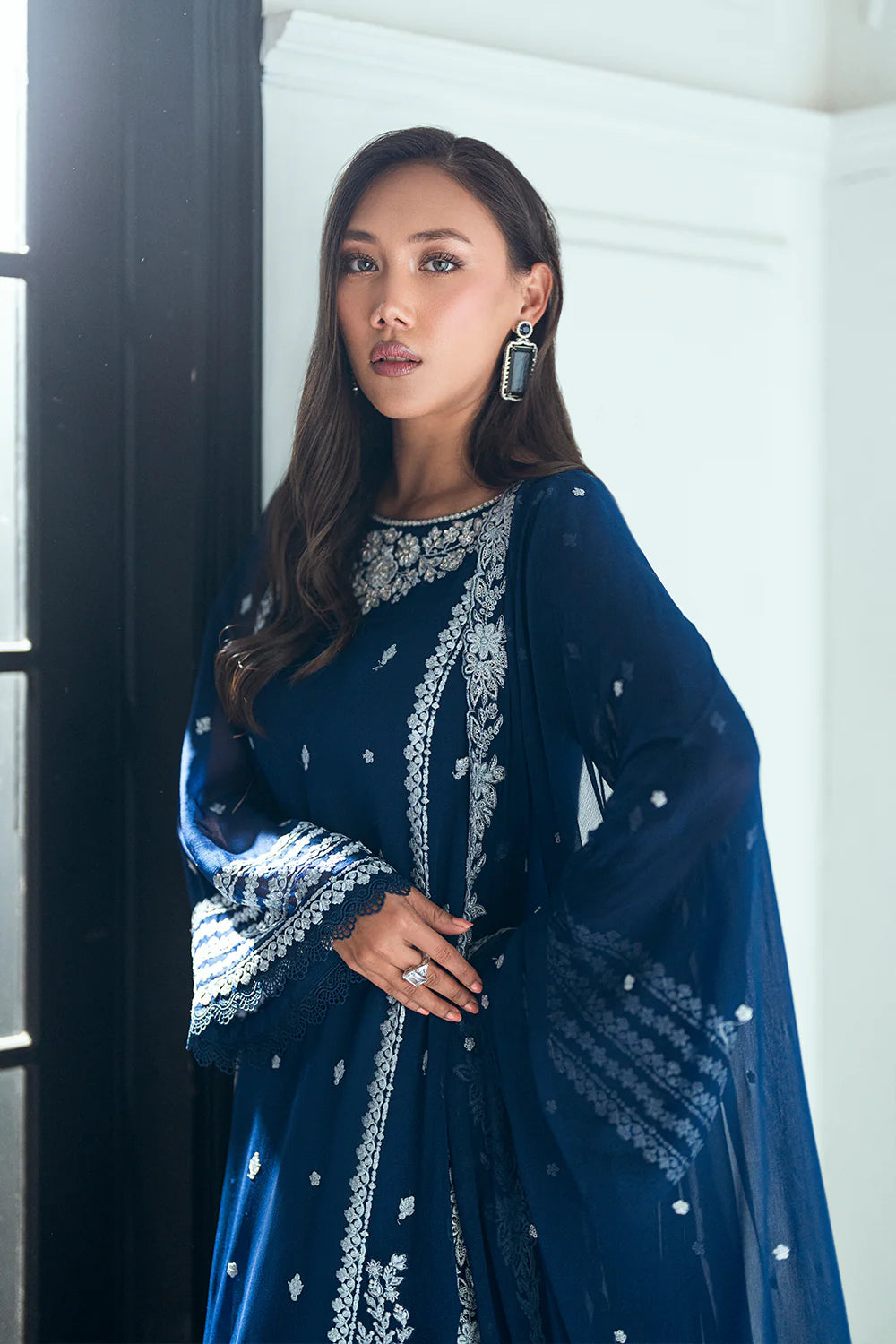 Azure Ensembles Eid Drop 2 luxury embroidered chiffon collection 2025 - Moon Light
