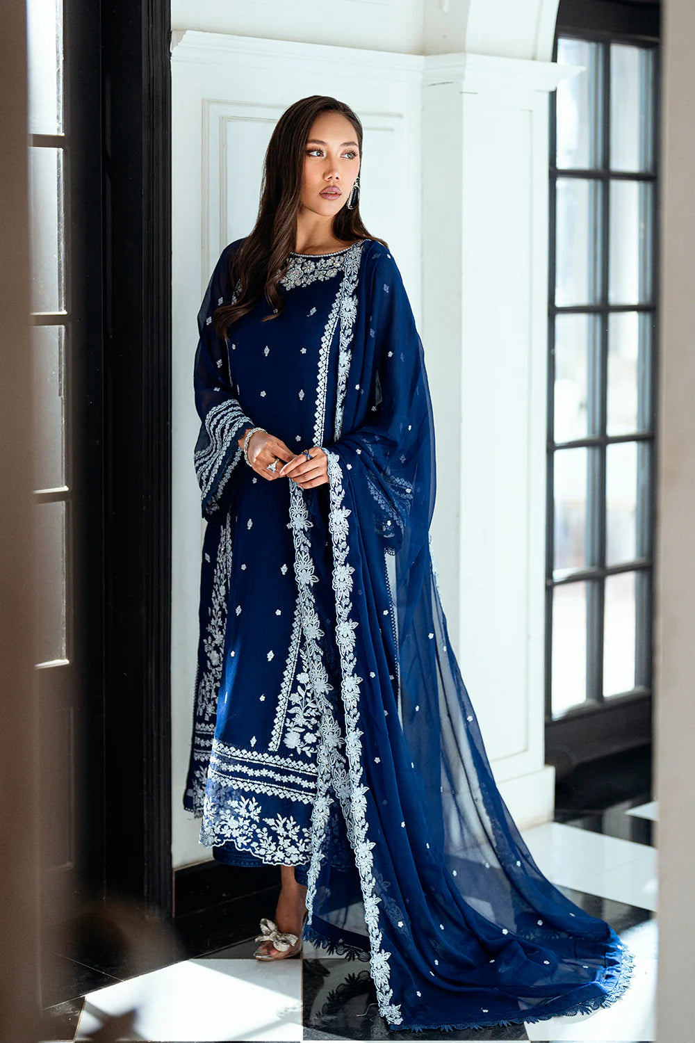 Azure Ensembles Eid Drop 2 luxury embroidered chiffon collection 2025 - Moon Light