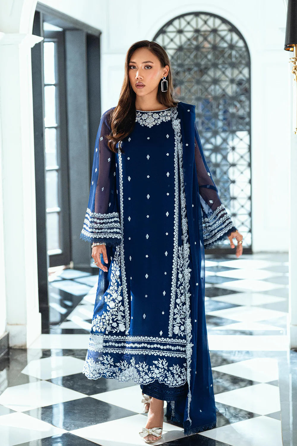 Azure Ensembles Eid Drop 2 luxury embroidered chiffon collection 2025 - Moon Light
