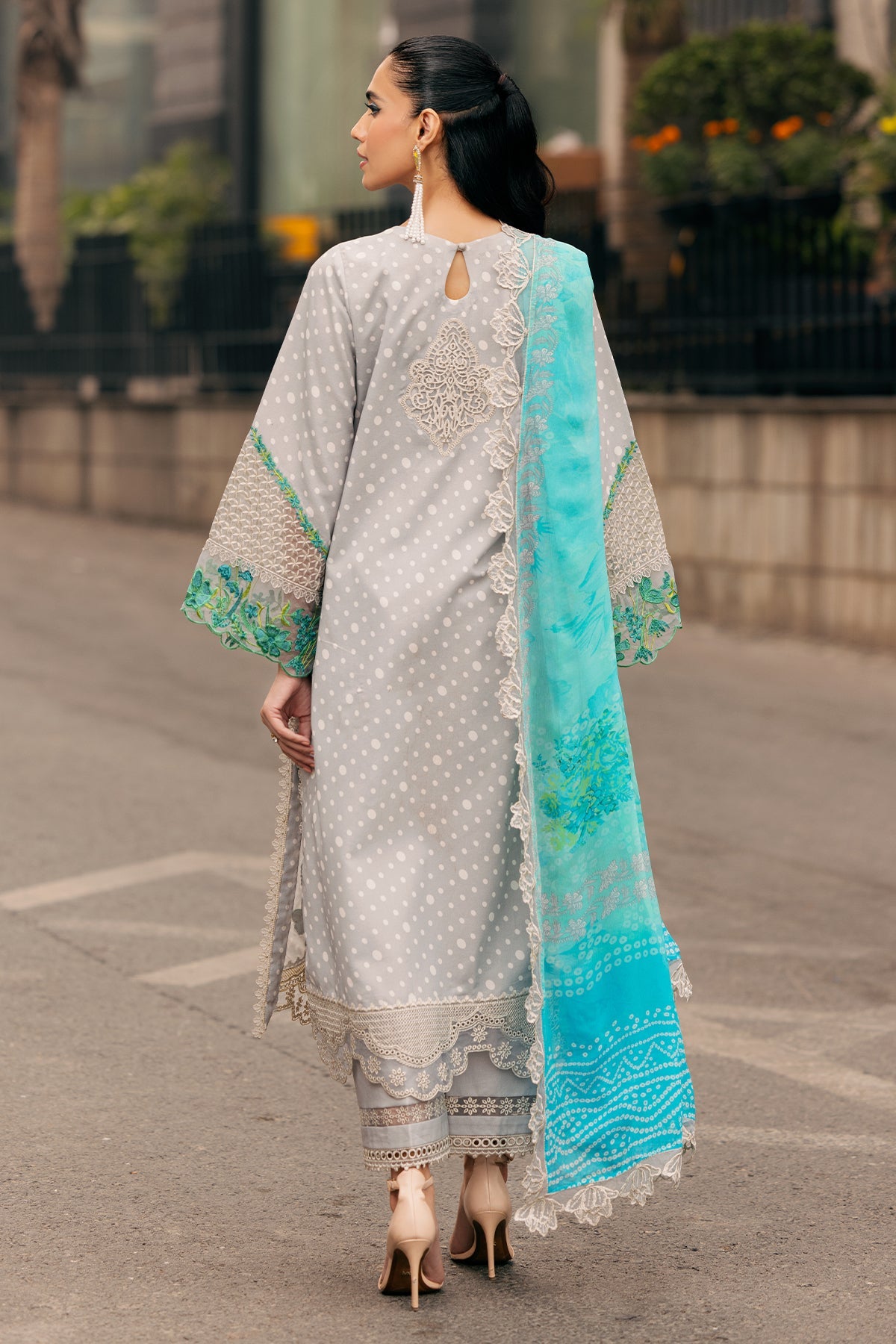 Charizma swissmiss embroidered Swiss voile unstitched lawn suits - CSM5-06
