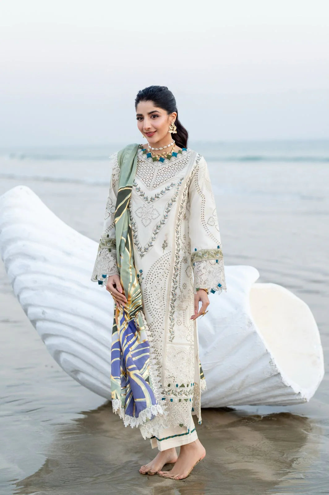 Saagar by aabyaan luxury festive unstitched lawn suits 2025 |Arsin - AS-04