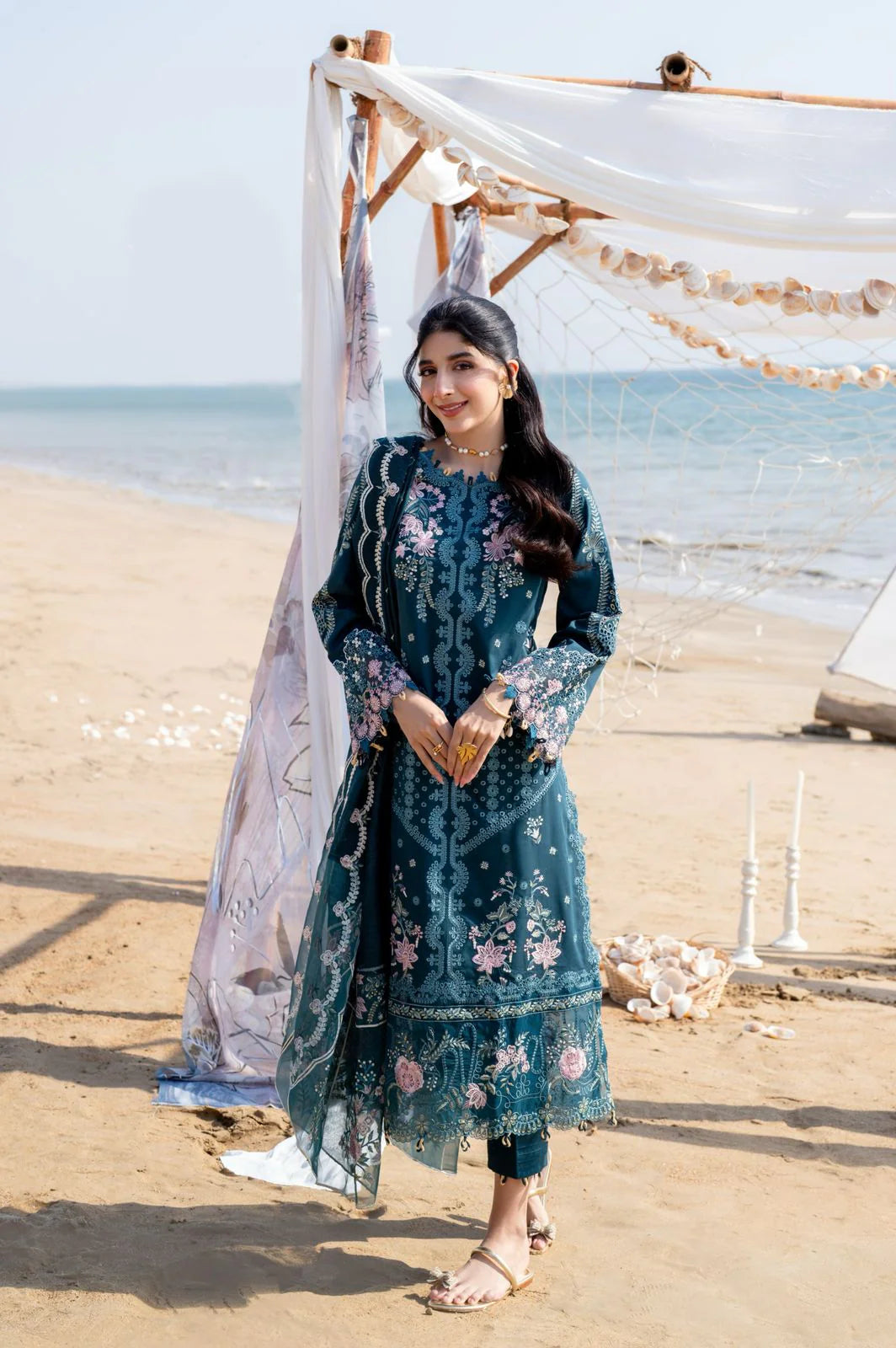Saagar by aabyaan luxury festive unstitched lawn suits 2025 |Ishana - AS-06