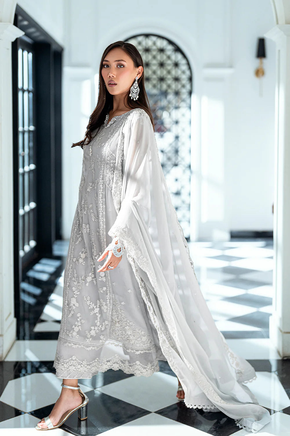 Azure Ensembles Eid Drop 2 luxury embroidered chiffon collection 2025- Ash Veil