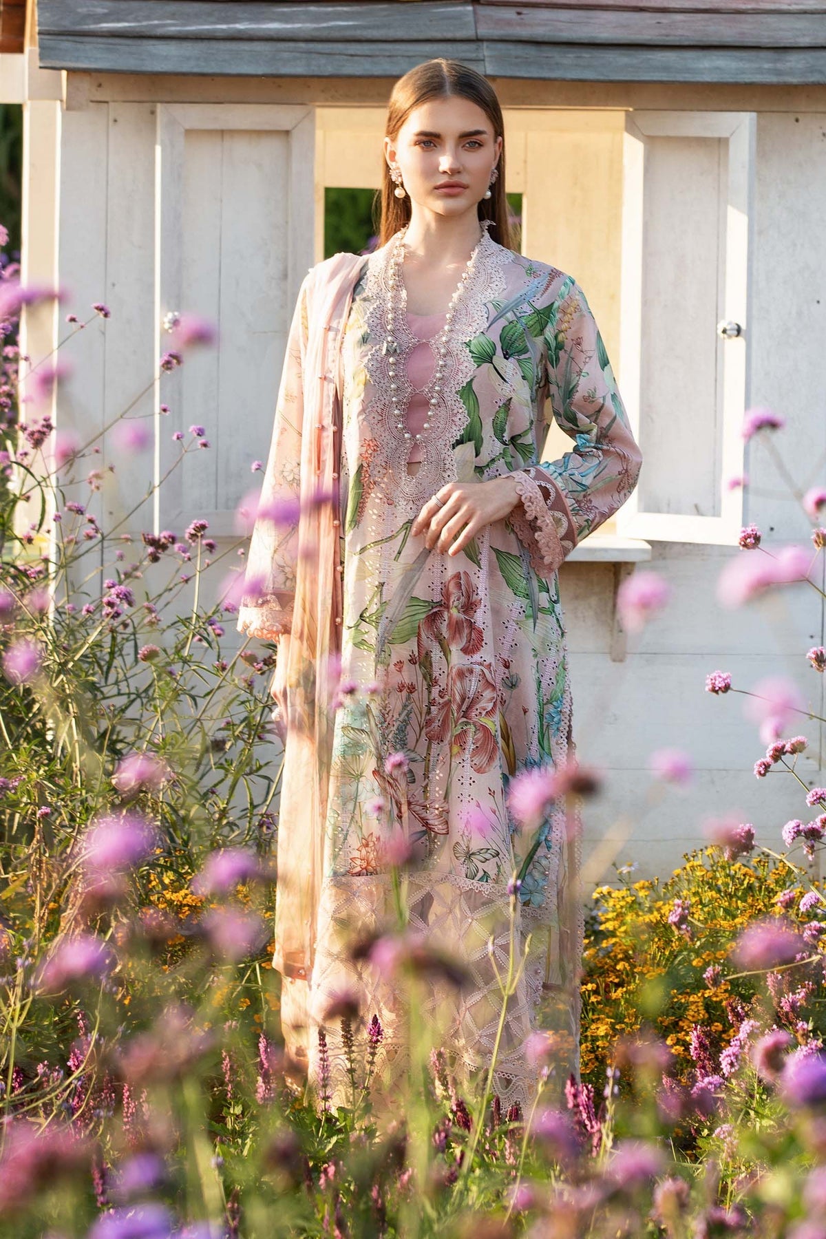 Maria B Mprints spring summer unstitched lawn suits 2025 | 2A