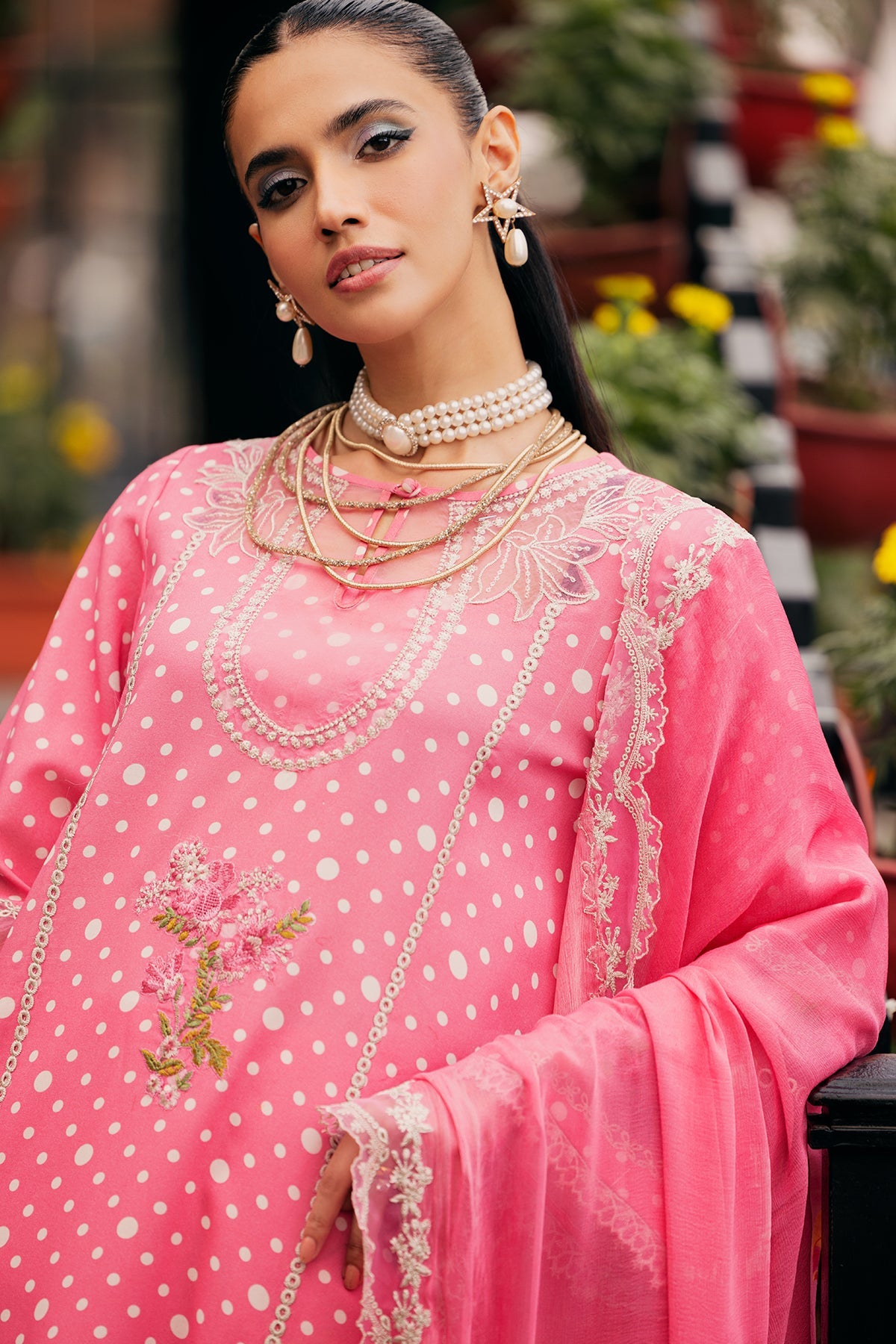 Charizma swissmiss embroidered Swiss voile unstitched lawn suits - CSM5-03