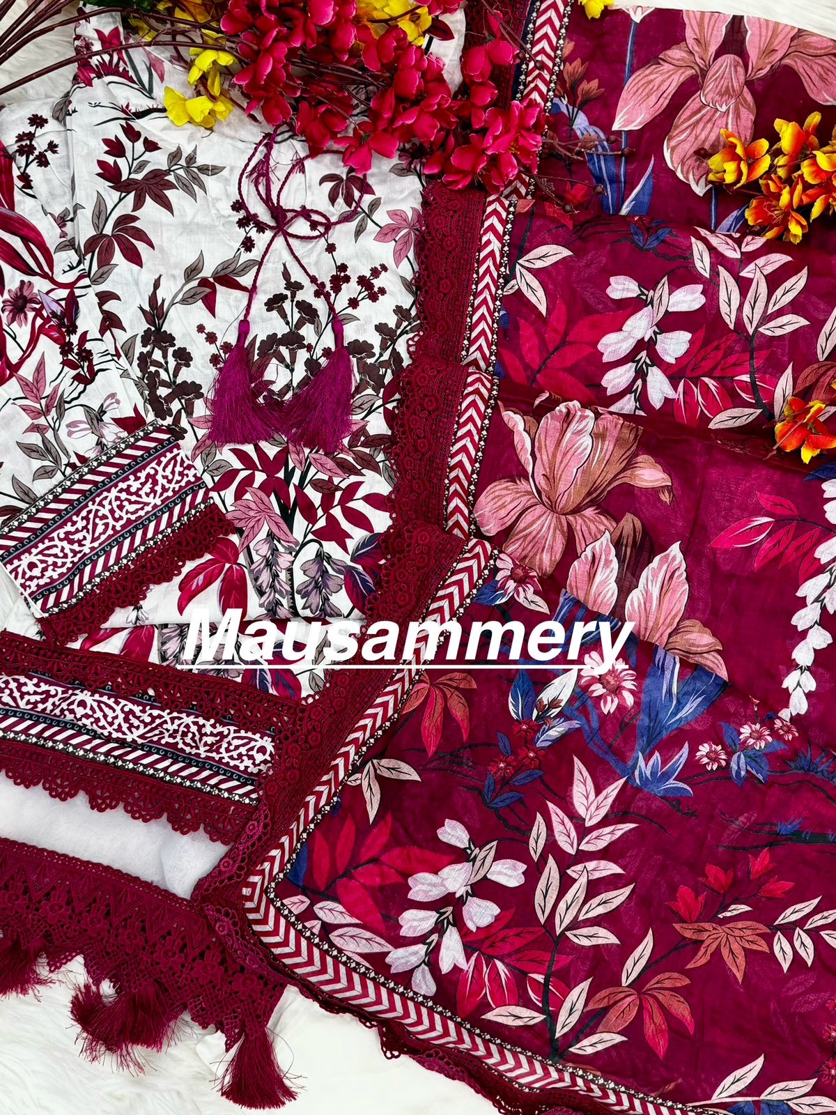 Mausummery stitched lawn suits Vol - 4 - Azalea