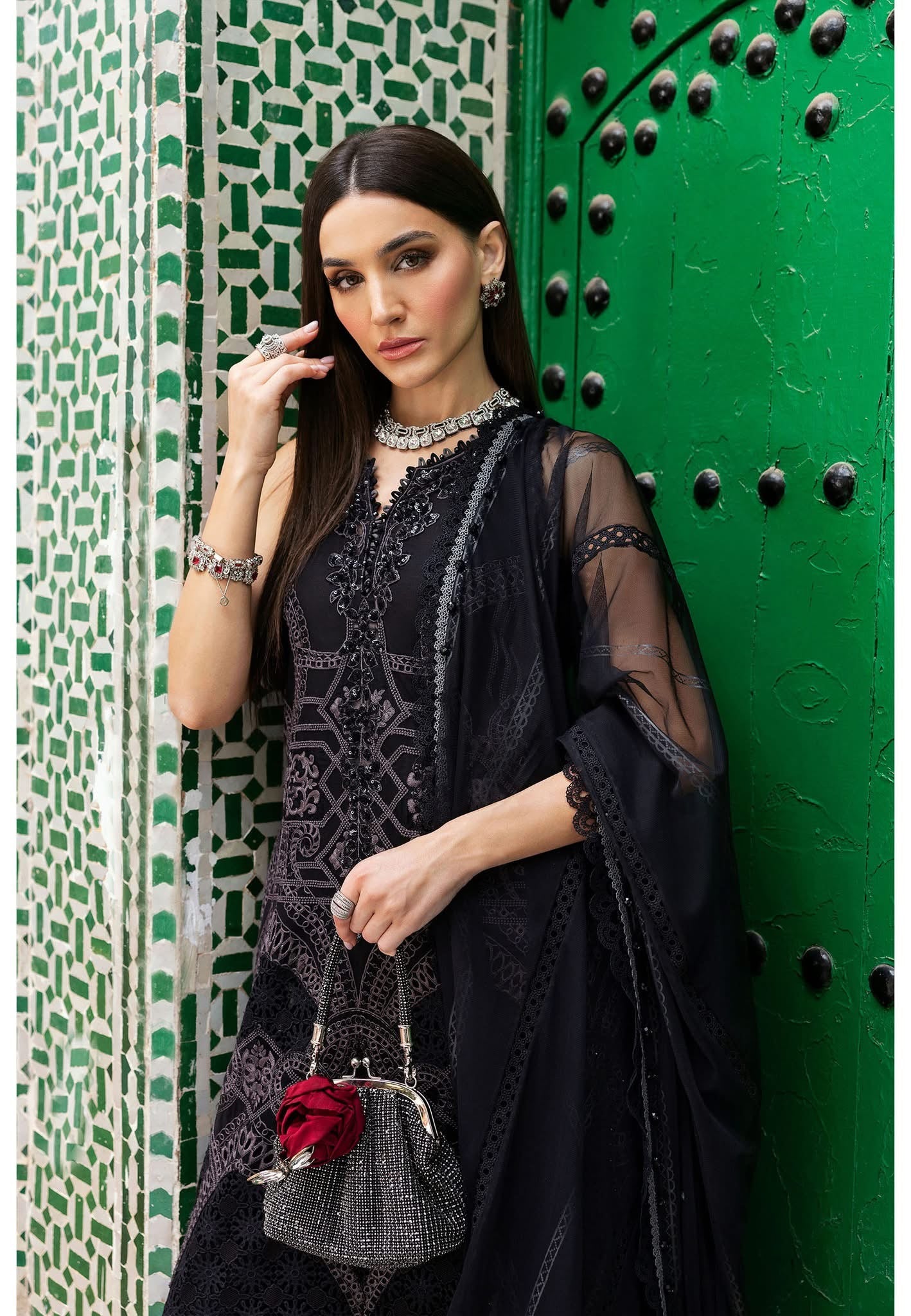 Maria B luxury lawn suits 2025 - 12B