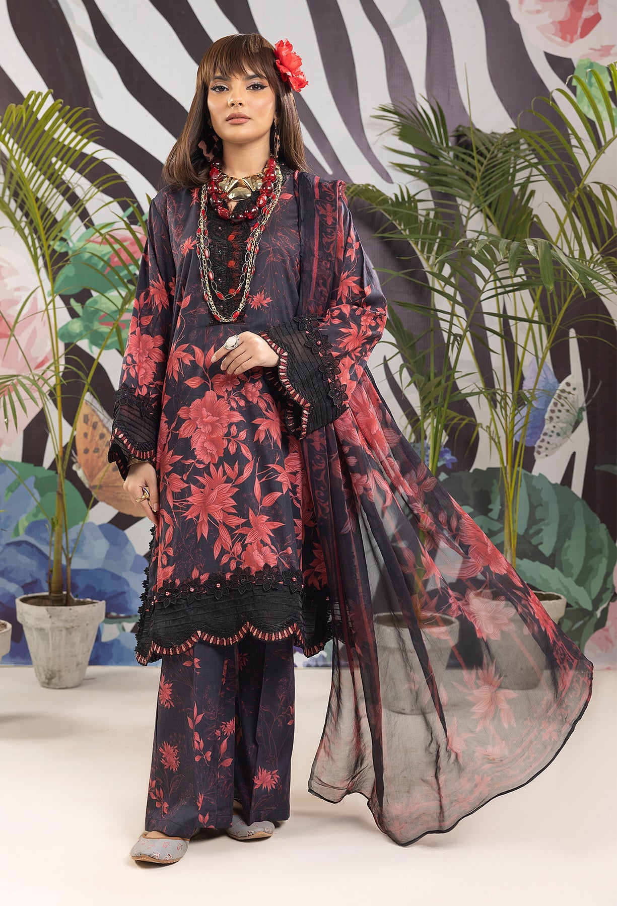 Adan's Prints Lawn Suits by Nazia Noor | 2024 - Print 5506 (SS-5142)