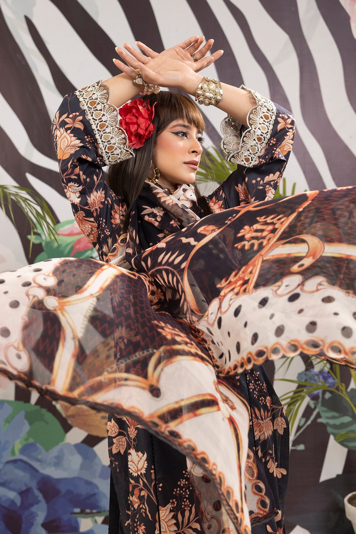 Adan's Prints Lawn Suits by Nazia Noor | 2024 - Print 5507 (SS-5141)