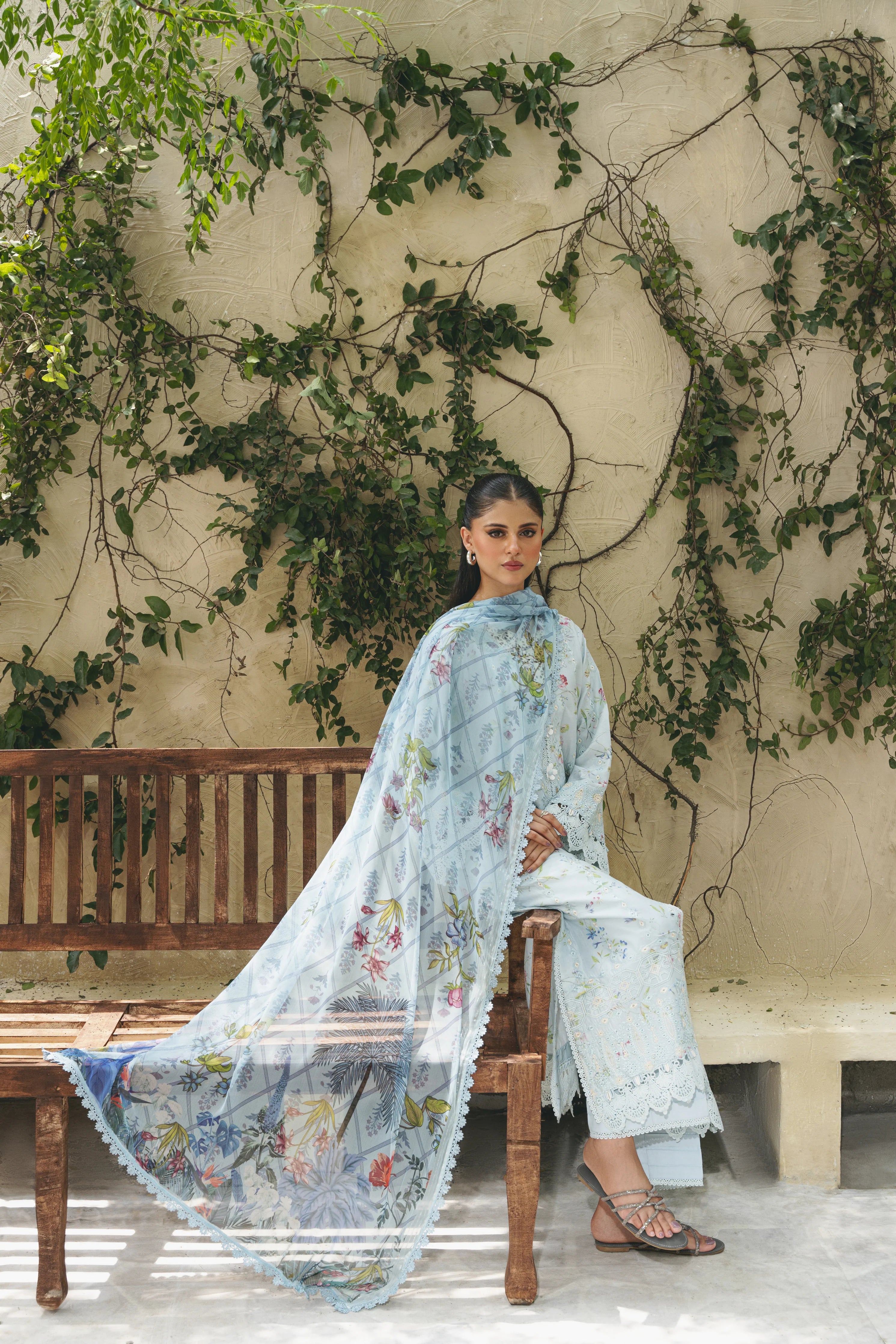 Shezlin chikankari unstitched lawn suits 2025 - Aylin(Af-06)