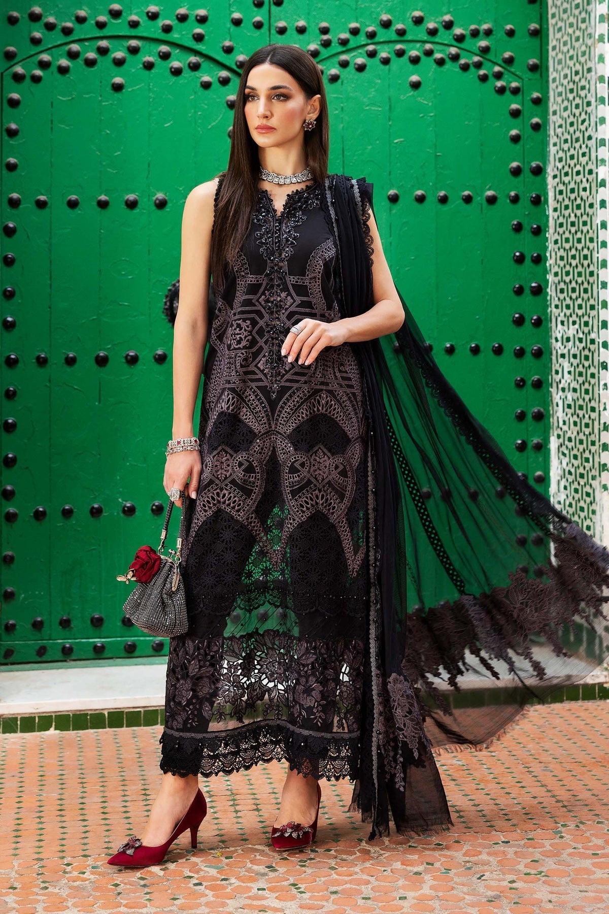 Maria B luxury lawn suits 2025 - 12B