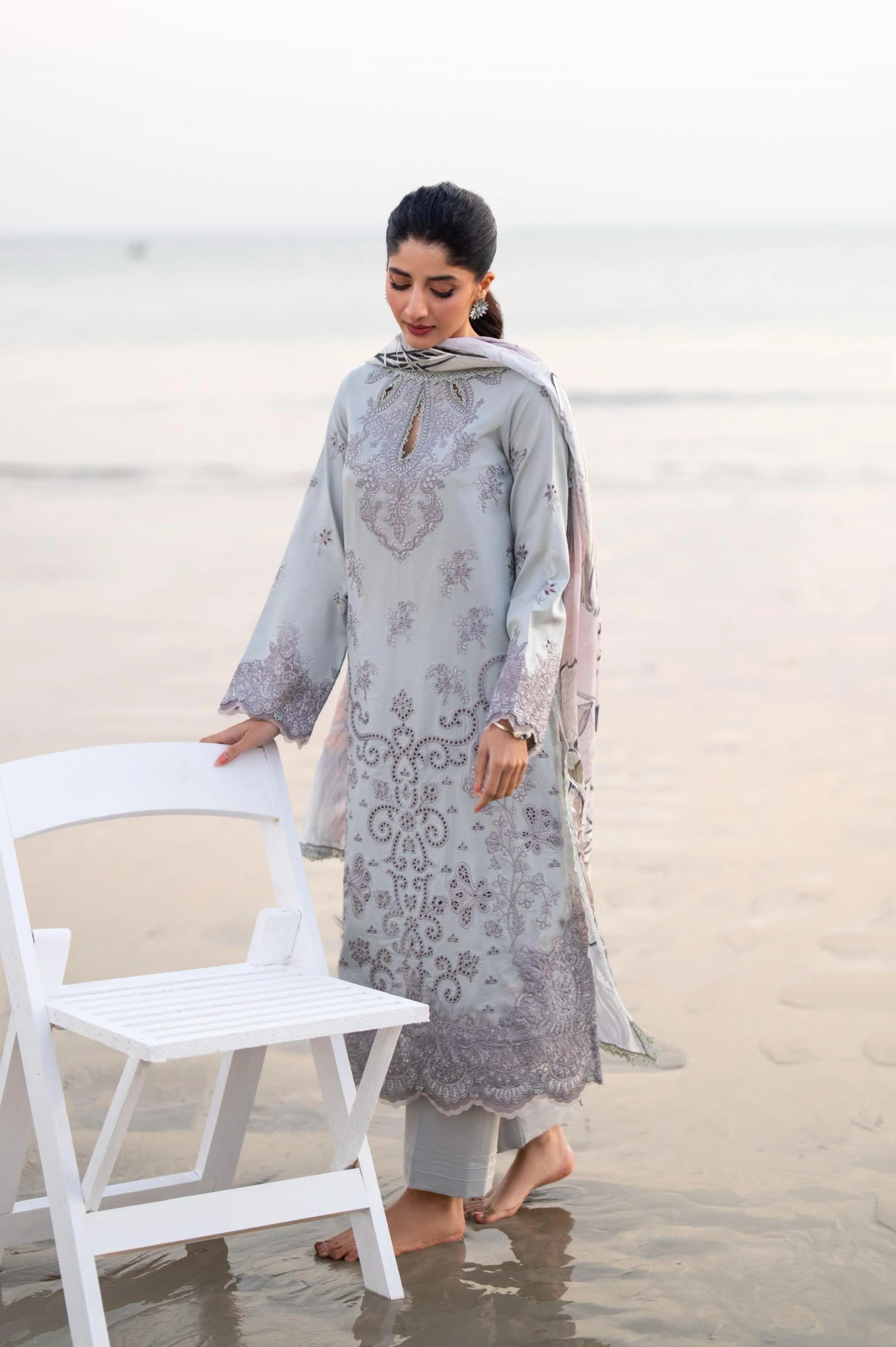 Saagar by aabyaan luxury festive unstitched lawn suits 2025 | zumar - AS-10