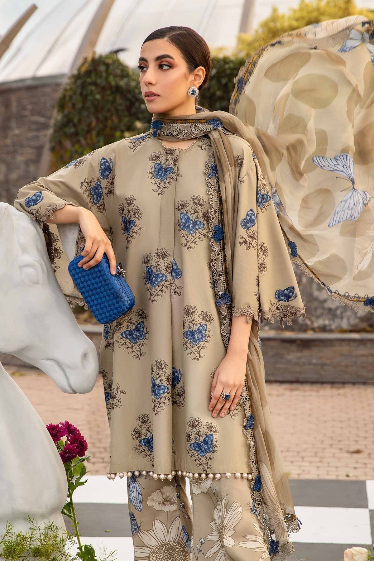MARIA B M.Prints | Spring Summer Lawn Suits : 2024 | 5B