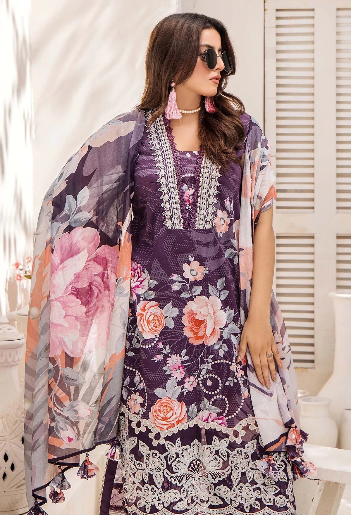 Adan libas prints unstitched lawn suits 2025 - 1106