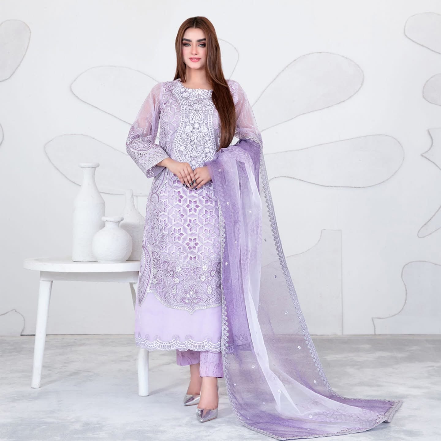 Tawakkal Gelareh Semi stitched organza suits 2025 - D-3654