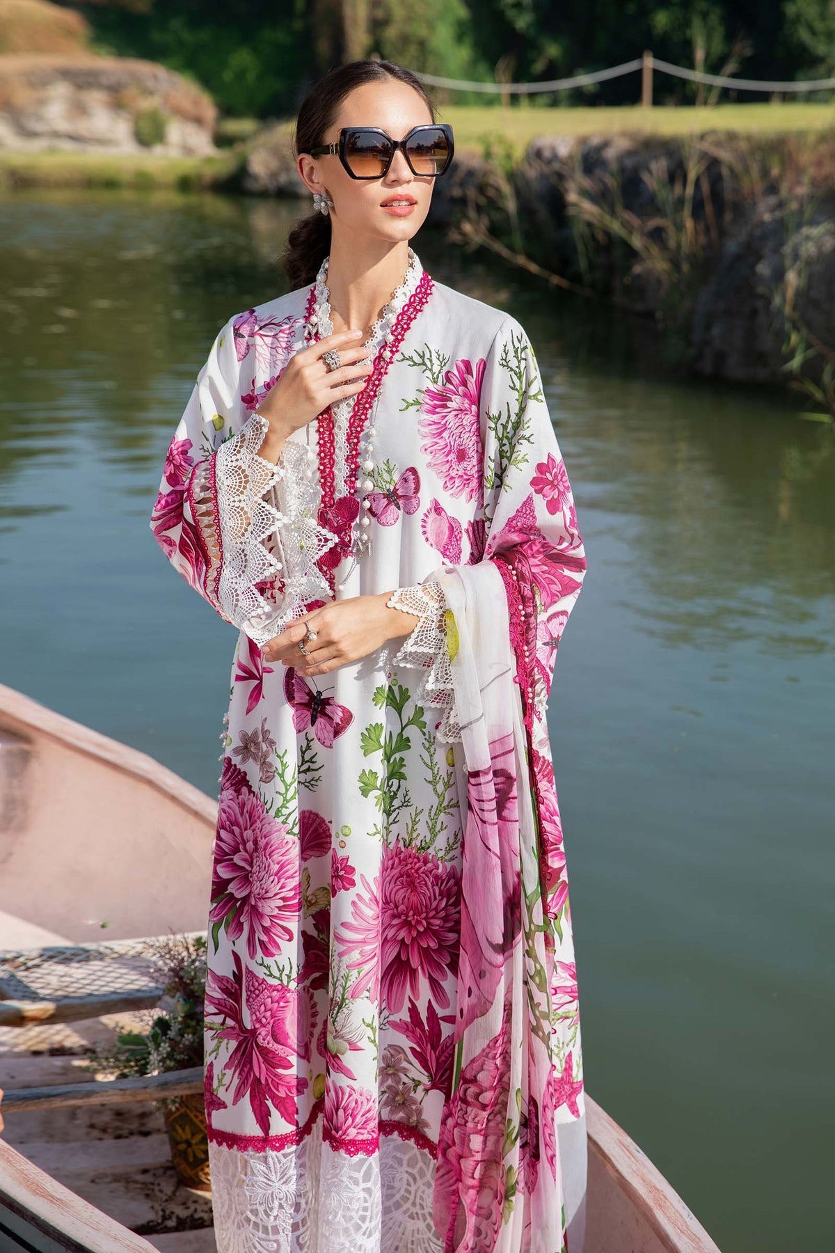 Maria B Mprints spring summer unstitched lawn suits 2025 | 10A