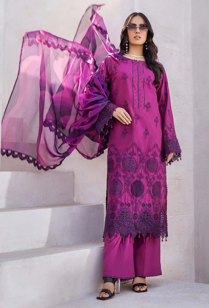 Adan’s Libas Lasserkari unstitched lawn suits 2025 - 3900