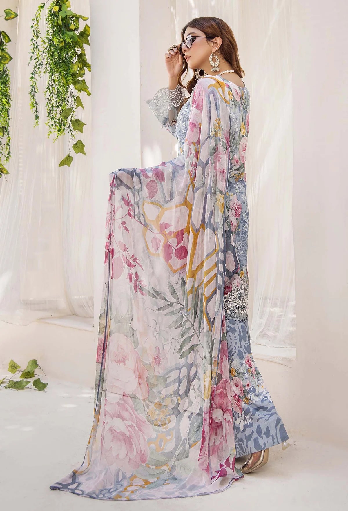 Adan libas prints unstitched lawn suits 2025 - 1102