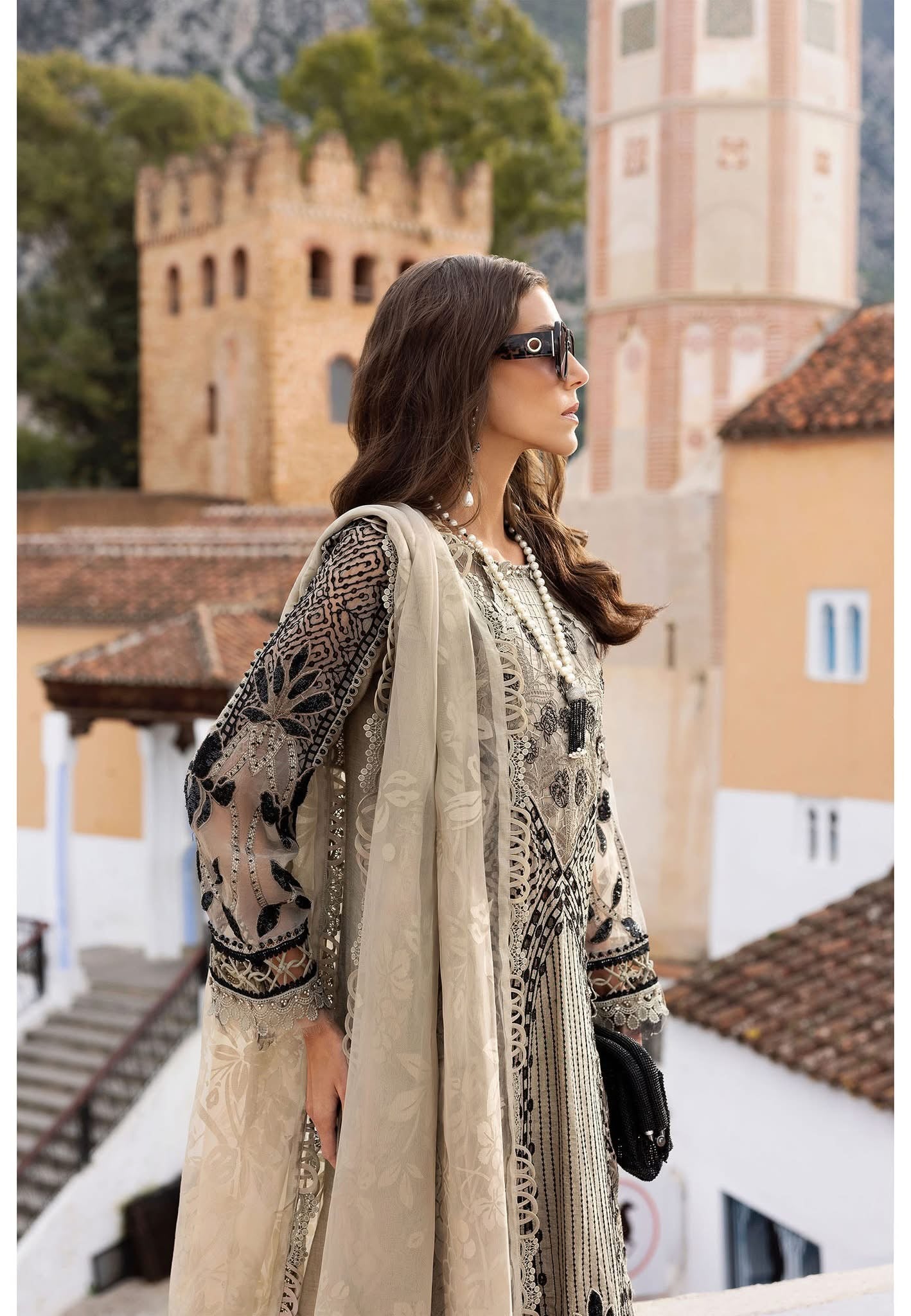 Maria B luxury lawn suits 2025 - 10B