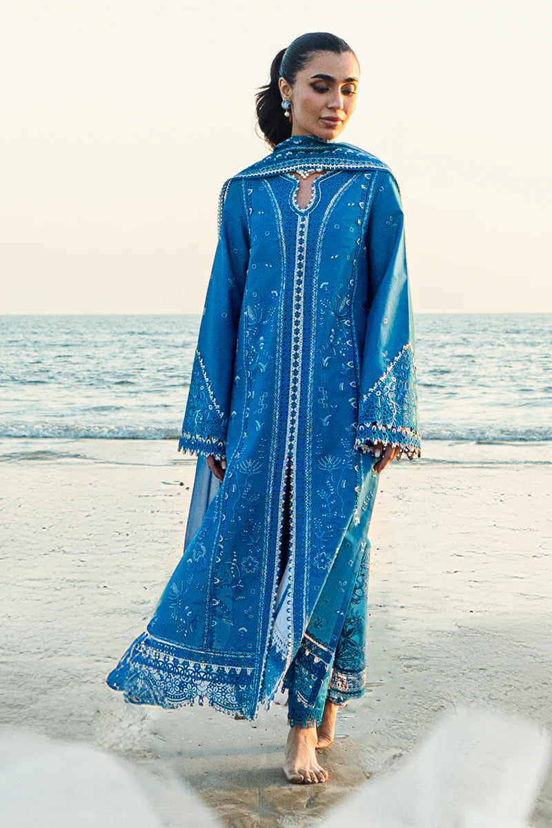 Qalamkar Sahil luxury unstitched lawn suits 2025 - FK-03