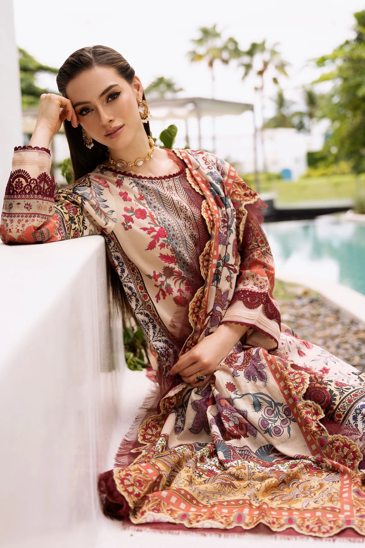 Jade urbane unstitched printed lawn suits - 20619A