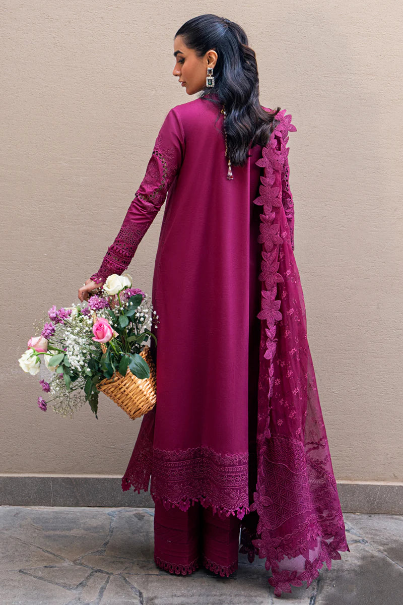 Qalamkar Sahil luxury unstitched lawn suits 2025 - FK-11-Violet